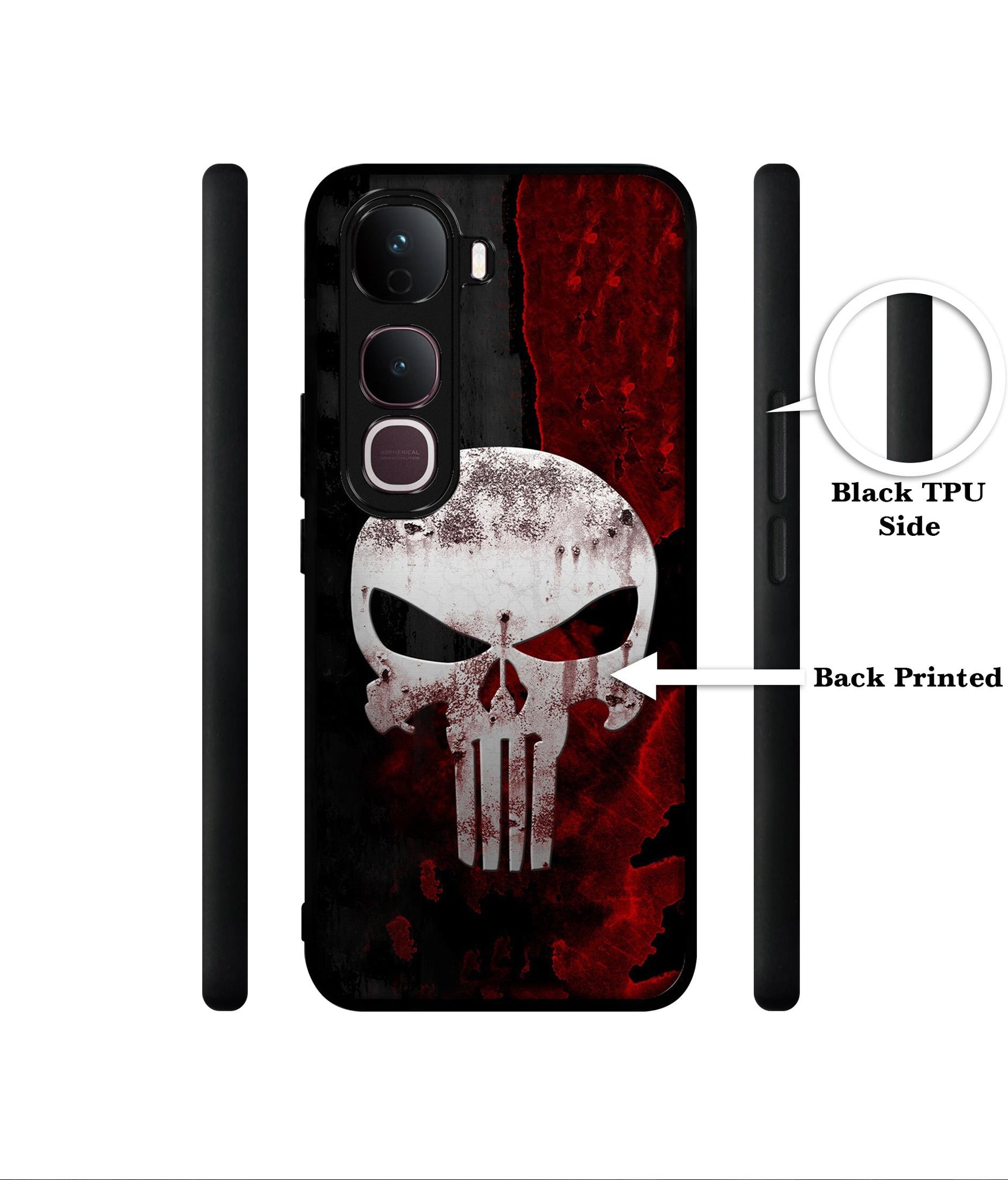 Punisher Skull Designer 2D Printed Back Case Cover for Vivo Y400 Pro 5G