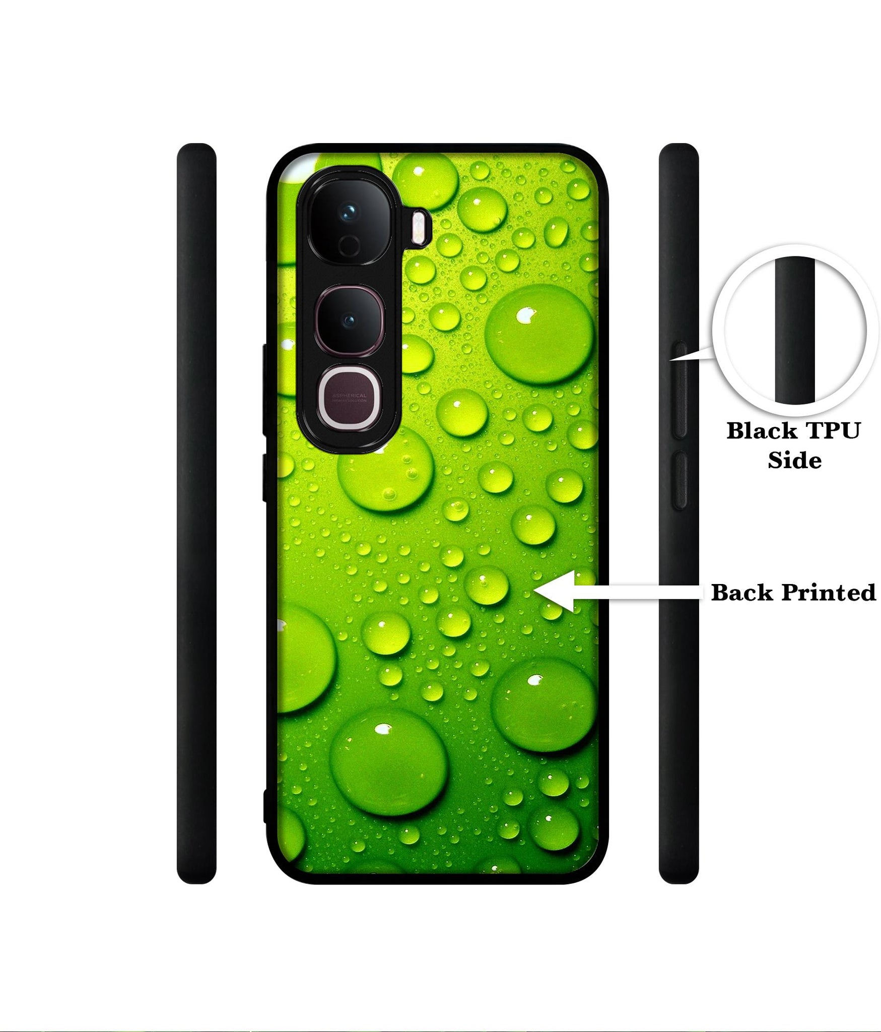 Green Bubbles Designer 2D Printed Back Case Cover for Vivo Y400 Pro 5G