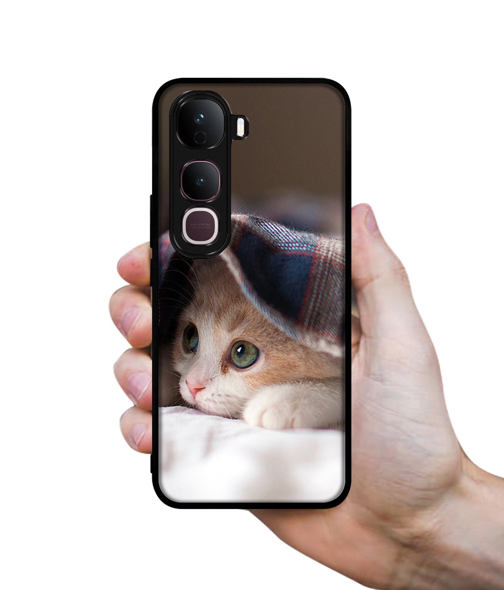 Sleepy Kitten Designer 2D Printed Back Case Cover for Vivo Y400 Pro 5G