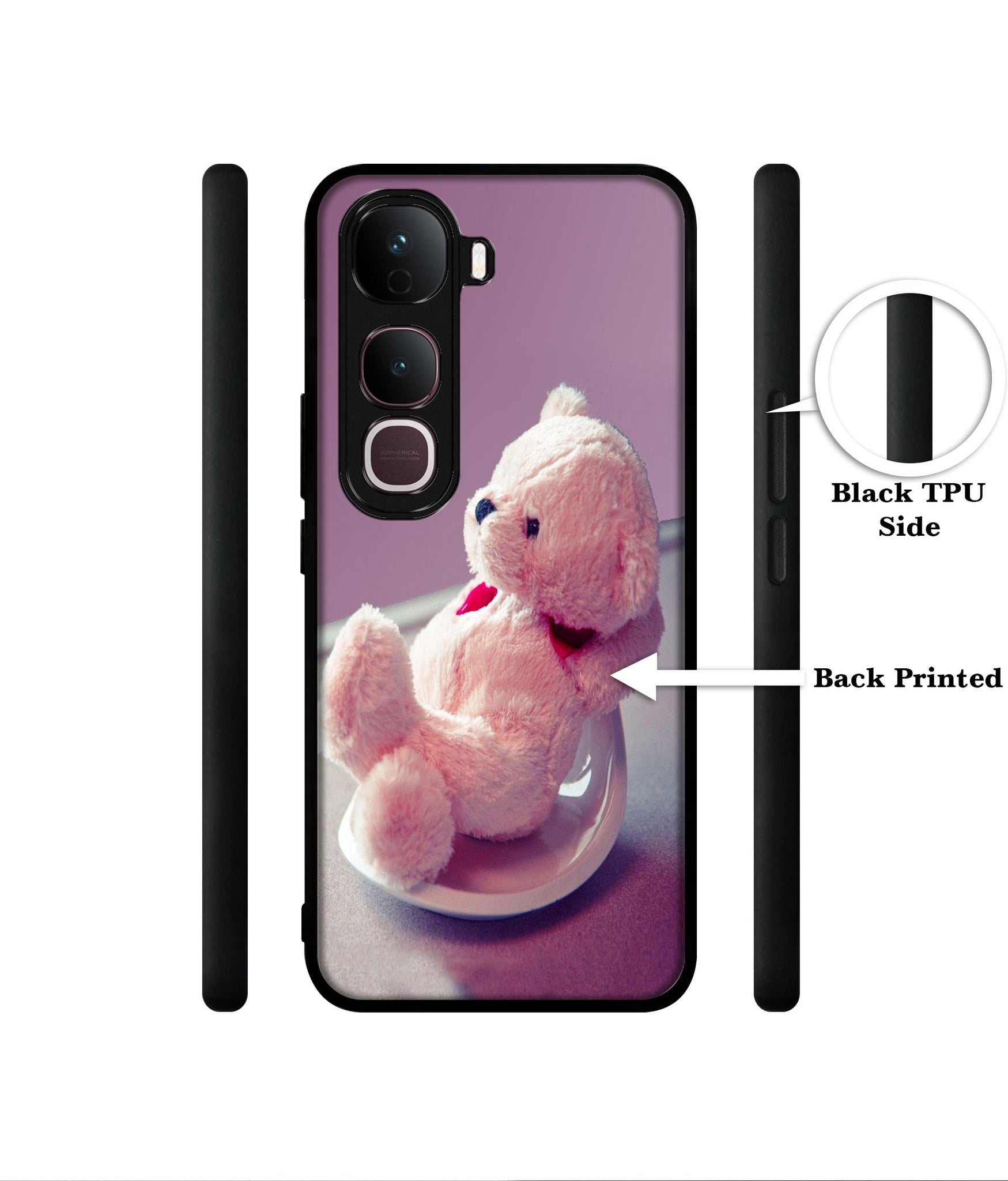 Cute Teddy Bear Designer 2D Printed Back Case Cover for Vivo Y400 Pro 5G