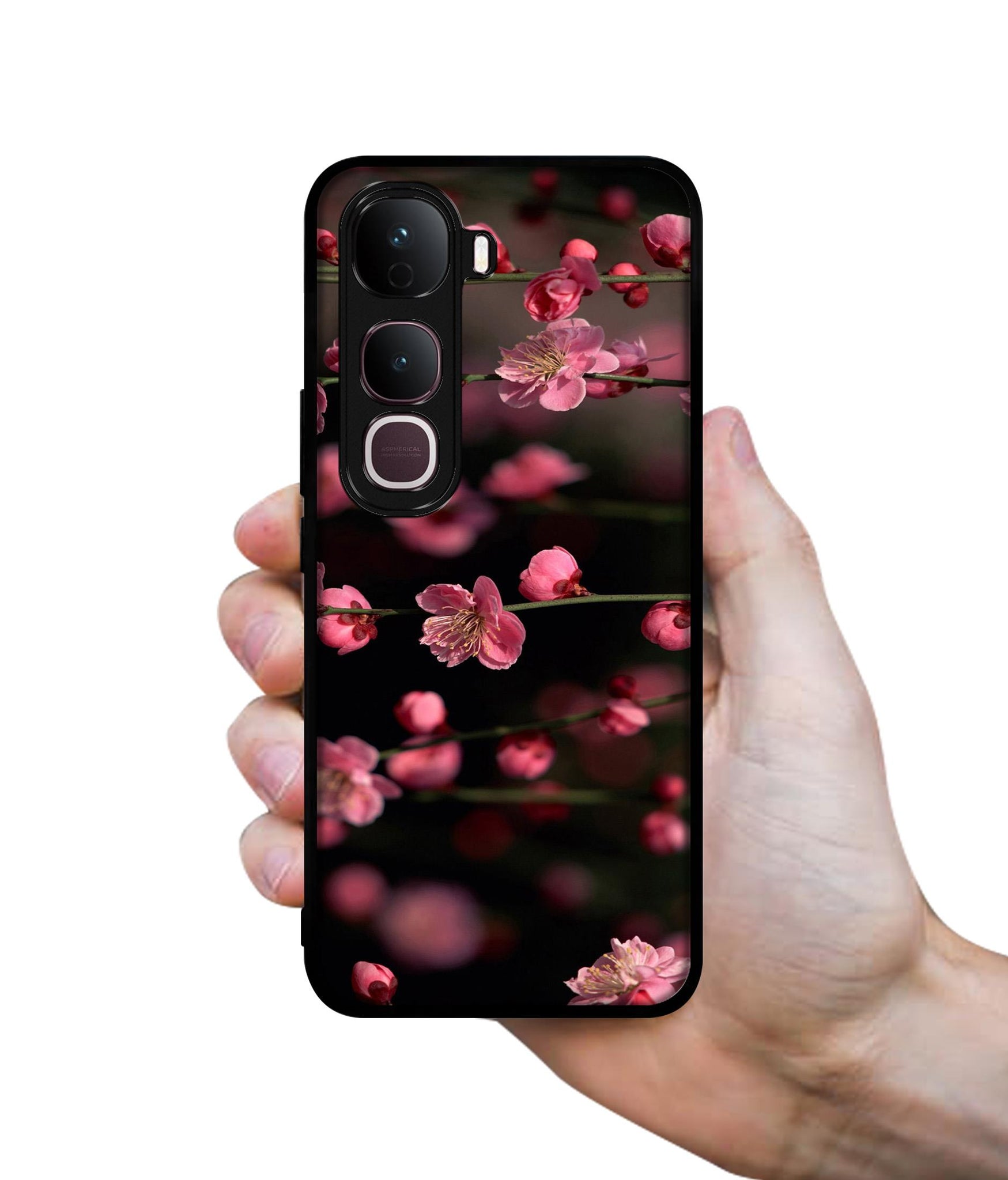 Pink Flowers Designer 2D Printed Back Case Cover for Vivo Y400 Pro 5G
