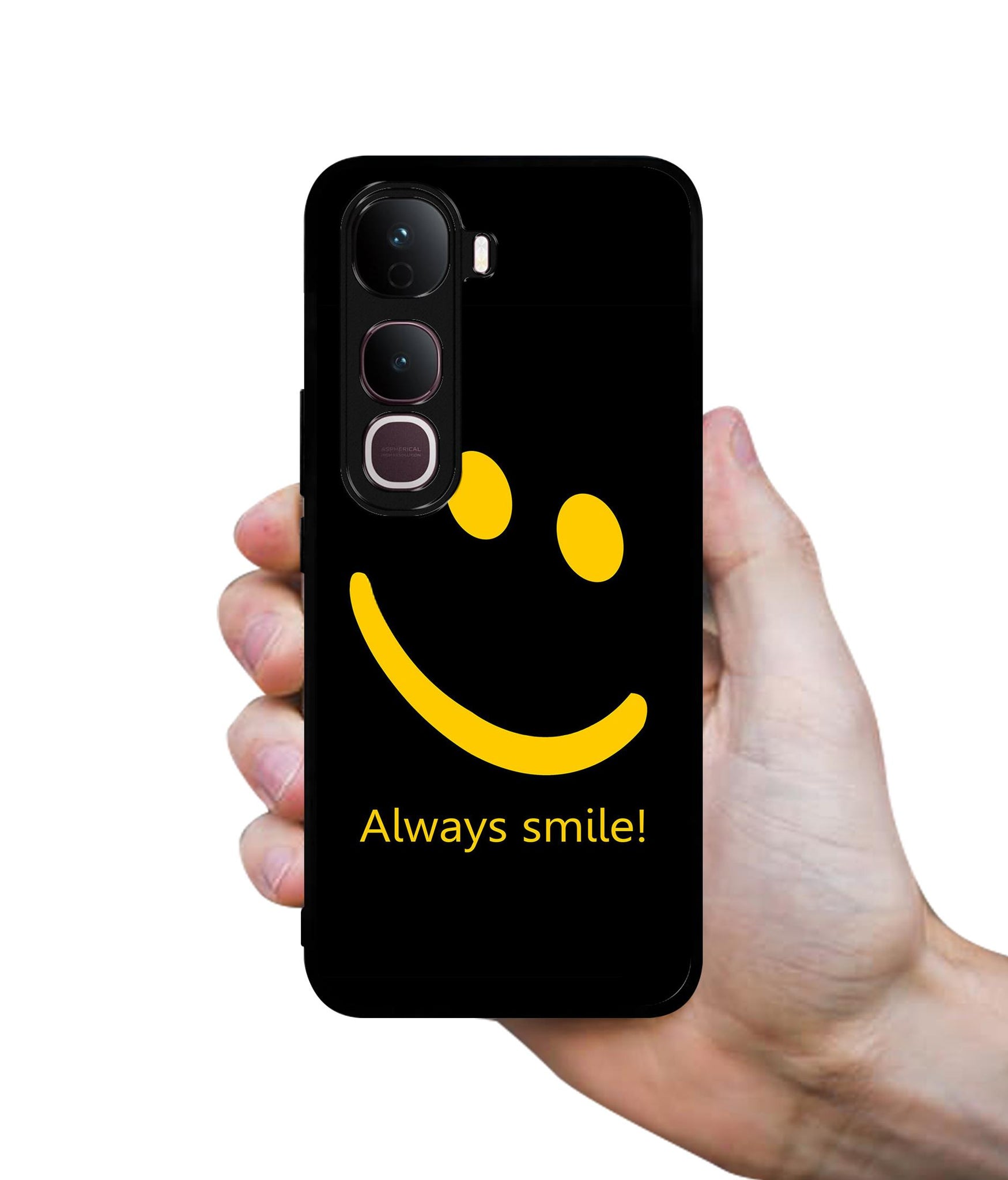 Always Smile Quote Designer 2D Printed Back Case Cover for Vivo Y400 Pro 5G