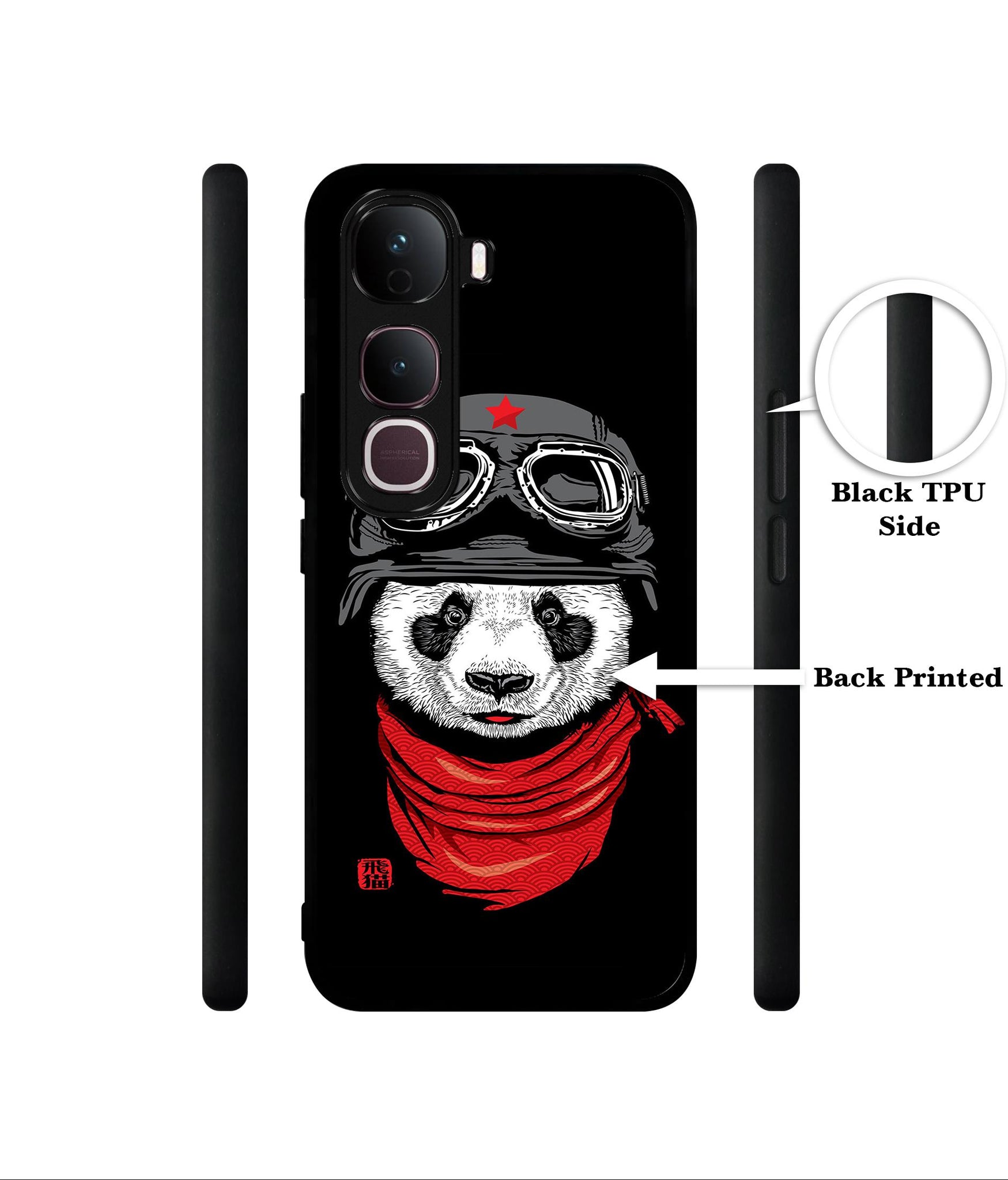 Biker Panda Designer 2D Printed Back Case Cover for Vivo Y400 Pro 5G