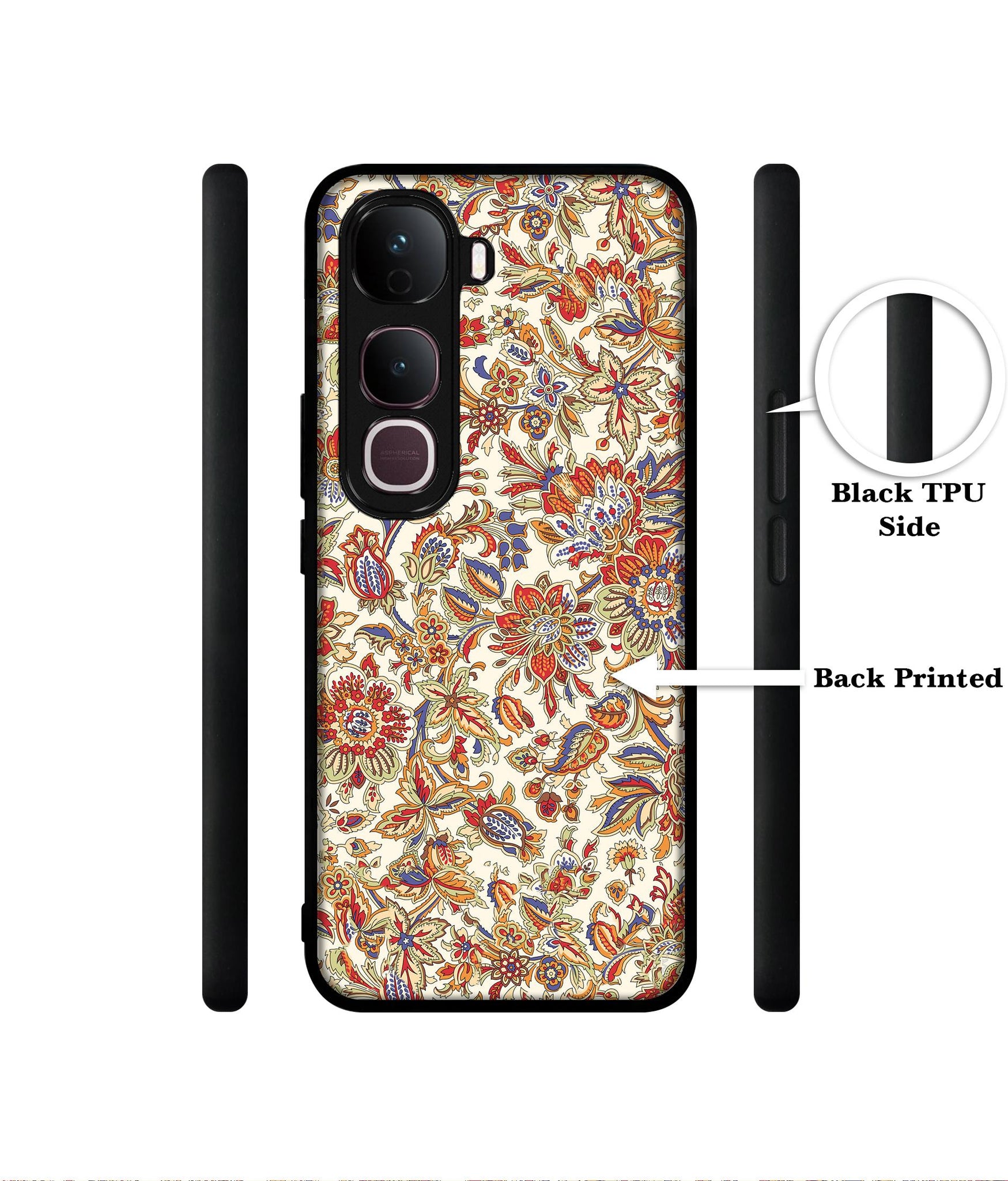 Floral Designer 2D Printed Back Case Cover for Vivo Y400 Pro 5G