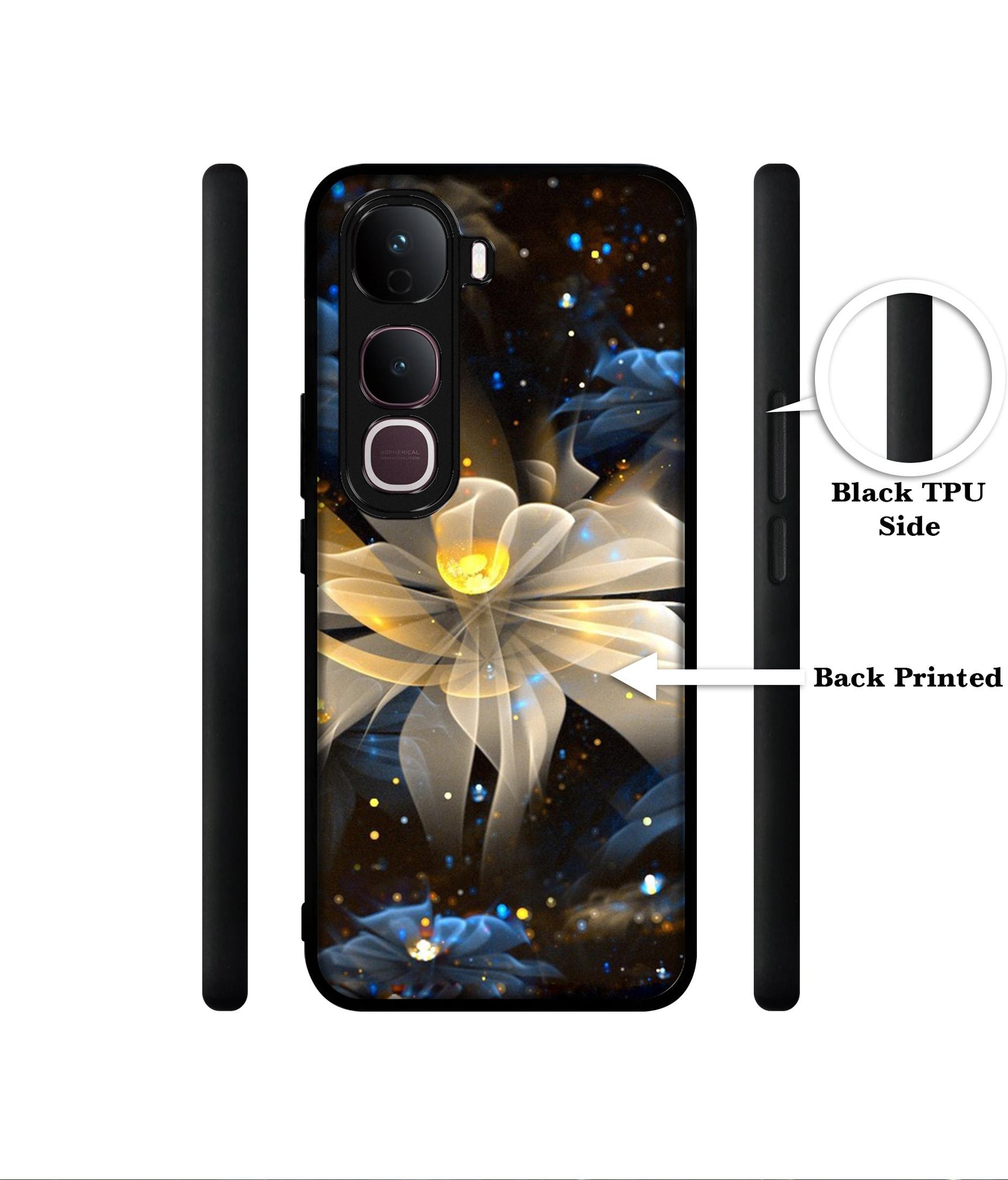 Art Flower Designer 2D Printed Back Case Cover for Vivo Y400 Pro 5G