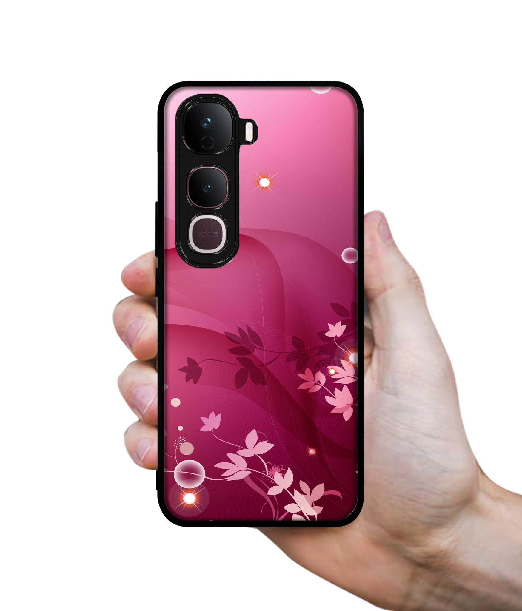 Pink Abstract Designer 2D Printed Back Case Cover for Vivo Y400 Pro 5G