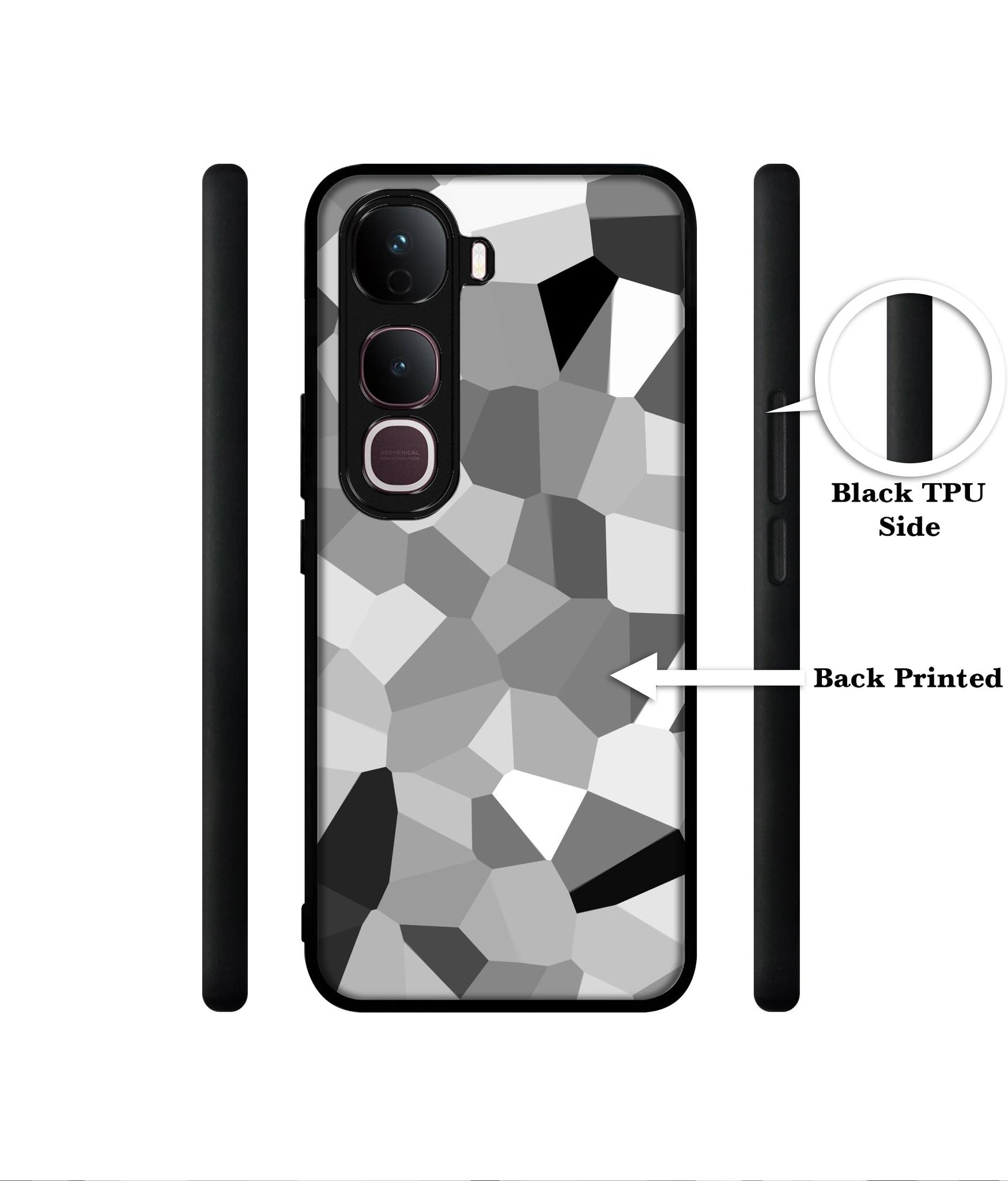 Black & White Mathematical Shape Designer 2D Printed Back Case Cover for Vivo Y400 Pro 5G