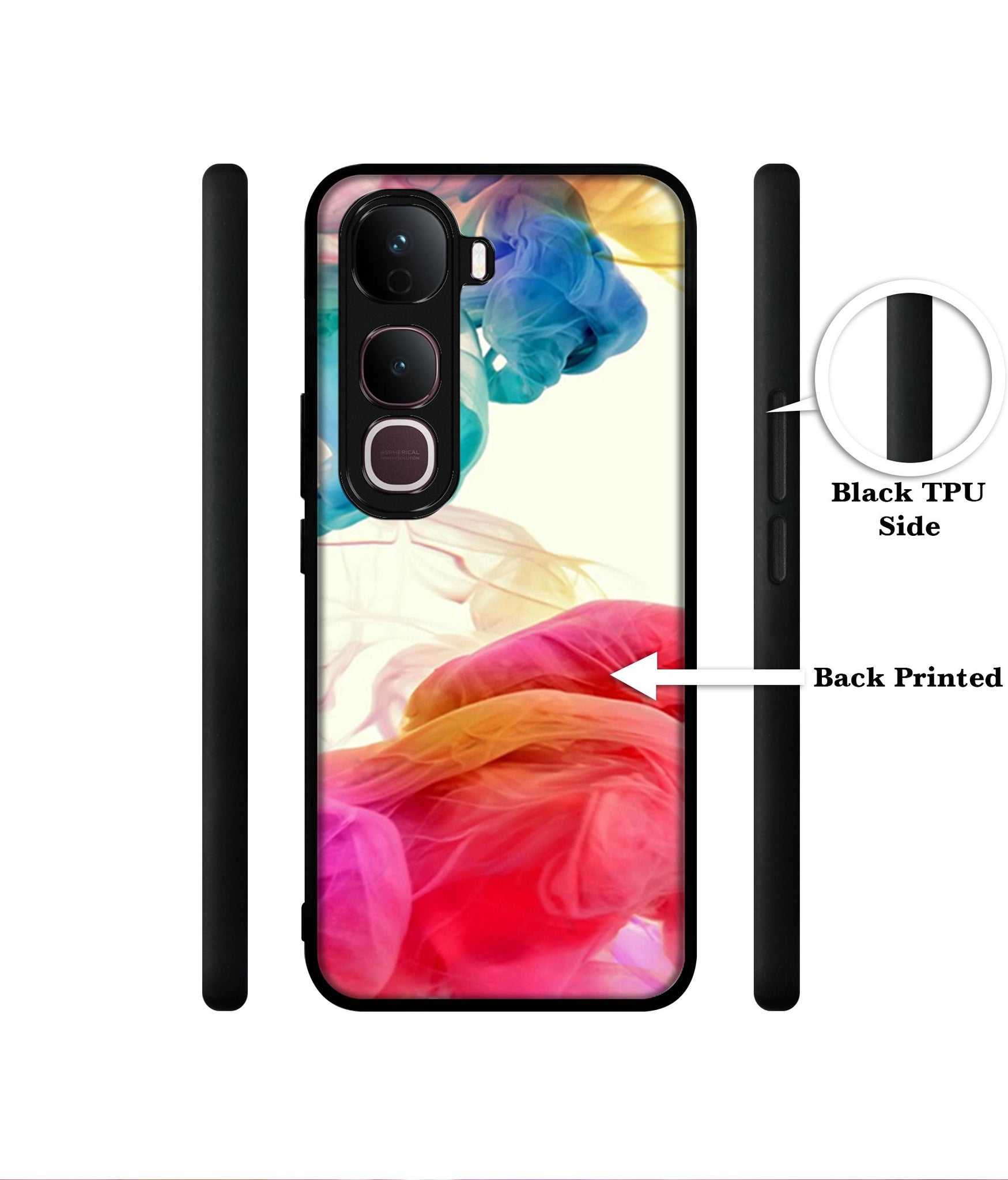 Colored Smoke Designer 2D Printed Back Case Cover for Vivo Y400 Pro 5G