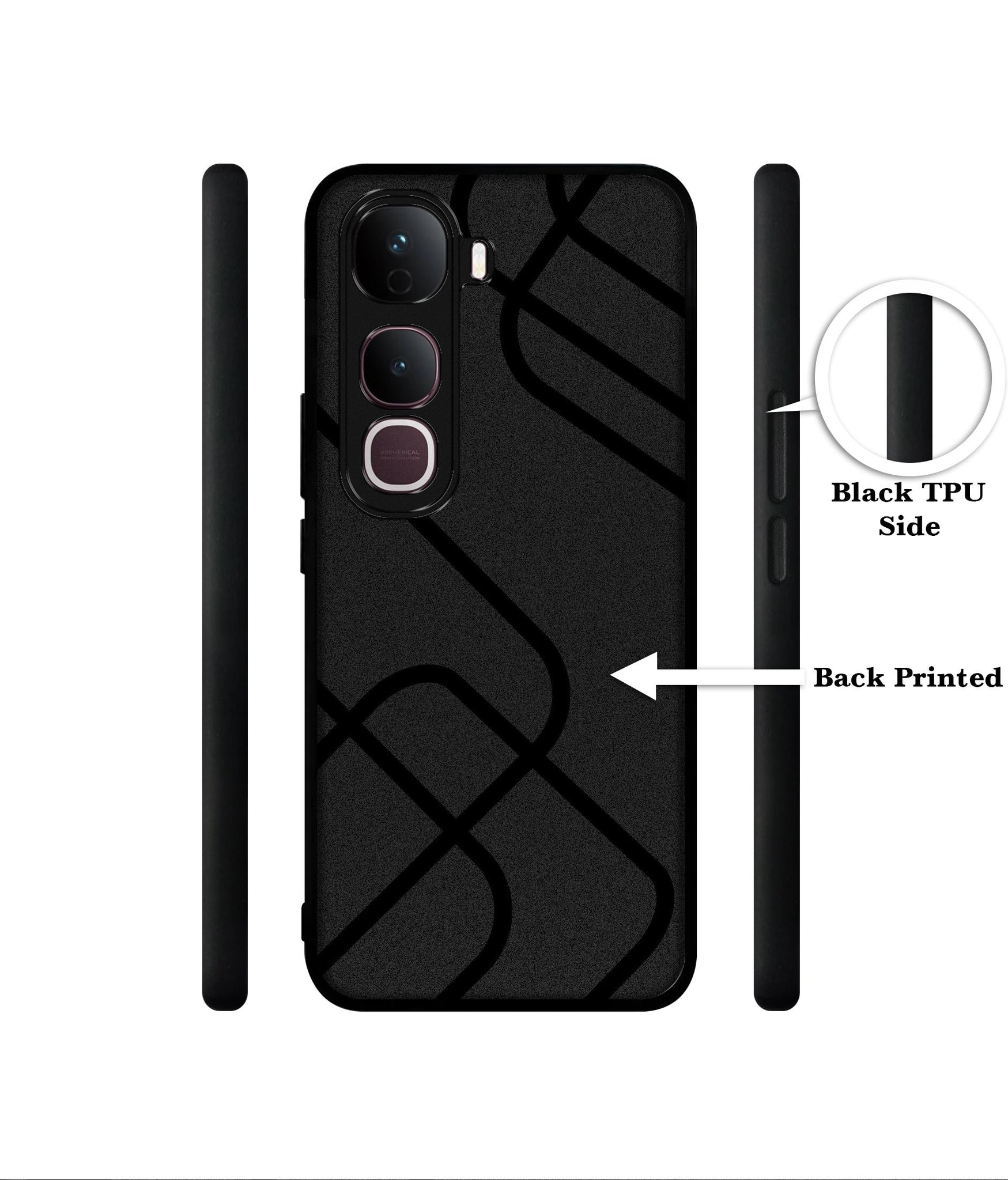 Zig-Zag Black Line Designer 2D Printed Back Case Cover for Vivo Y400 Pro 5G