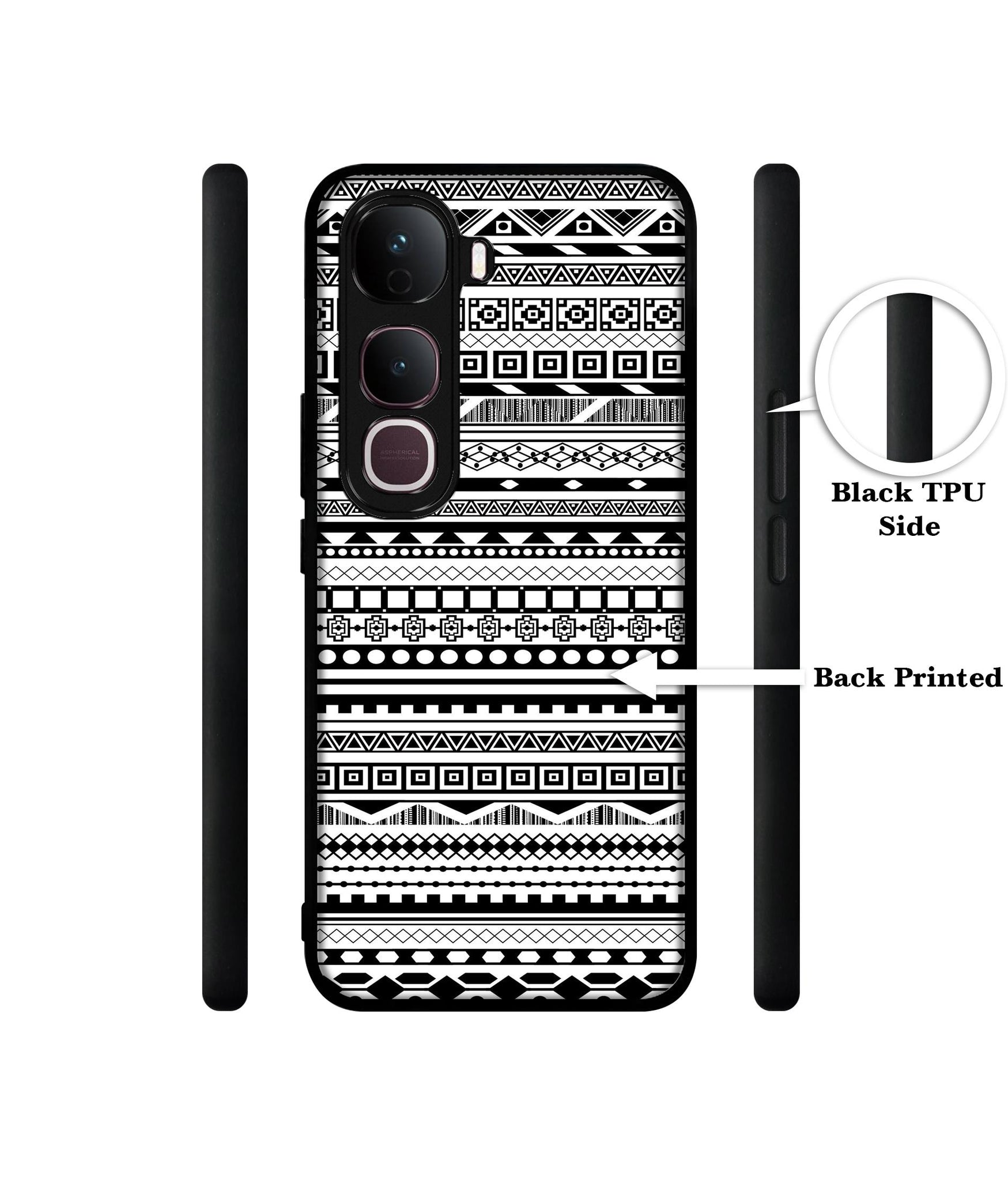 Black & White Patterns Designer 2D Printed Back Case Cover for Vivo Y400 Pro 5G