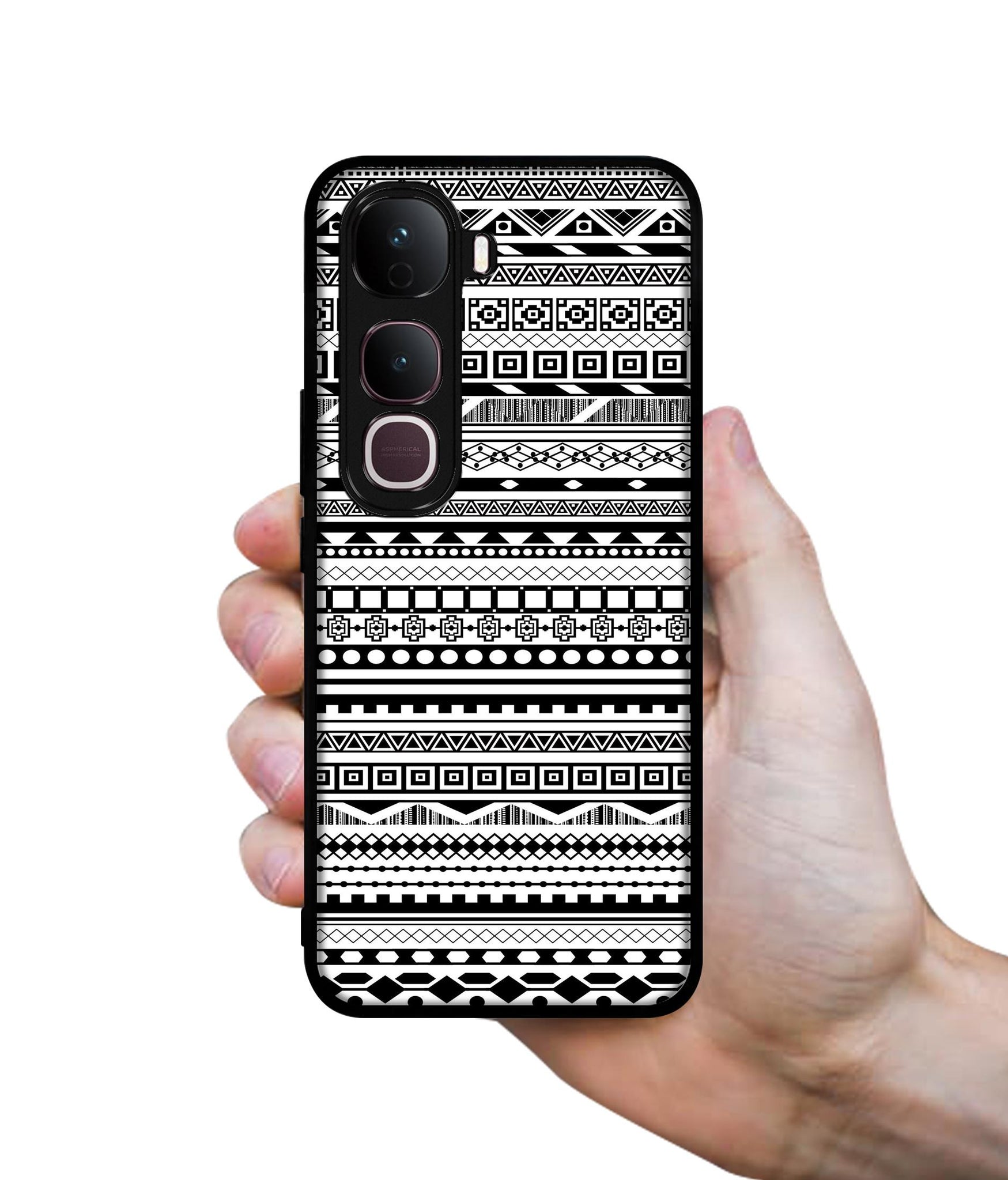 Black & White Patterns Designer 2D Printed Back Case Cover for Vivo Y400 Pro 5G