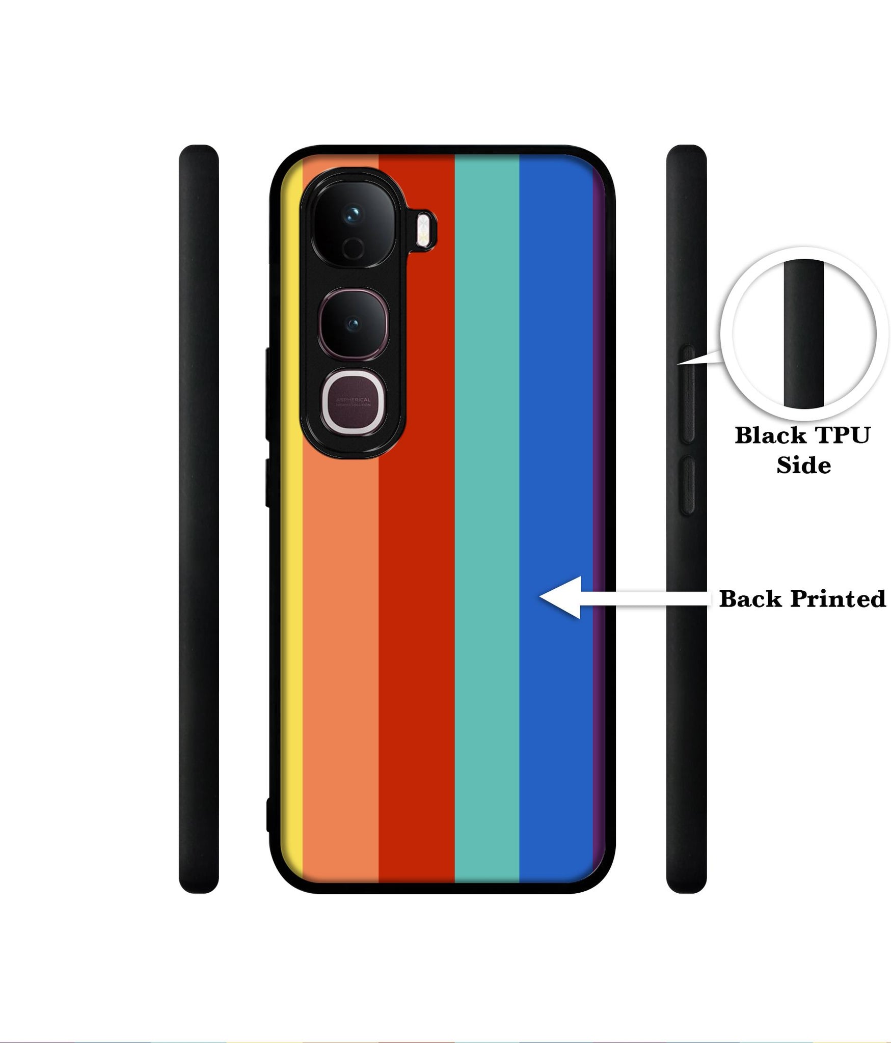 Rainbow Colors Designer 2D Printed Back Case Cover for Vivo Y400 Pro 5G