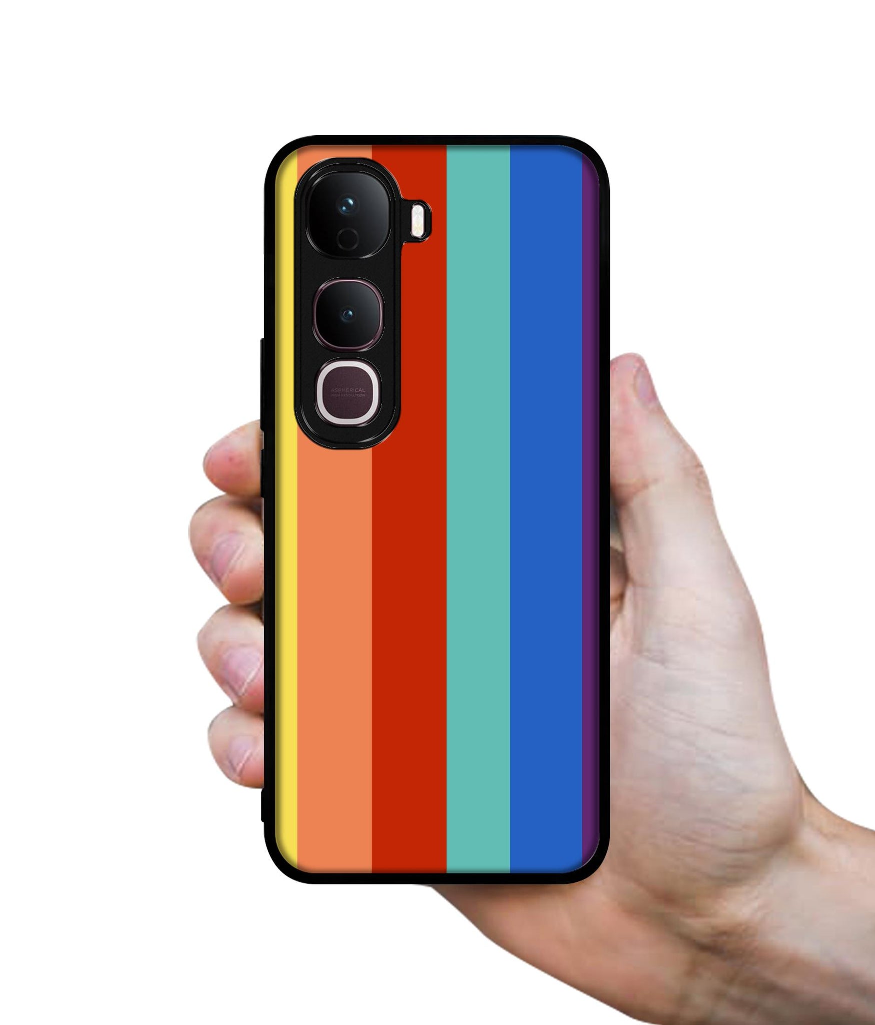 Rainbow Colors Designer 2D Printed Back Case Cover for Vivo Y400 Pro 5G