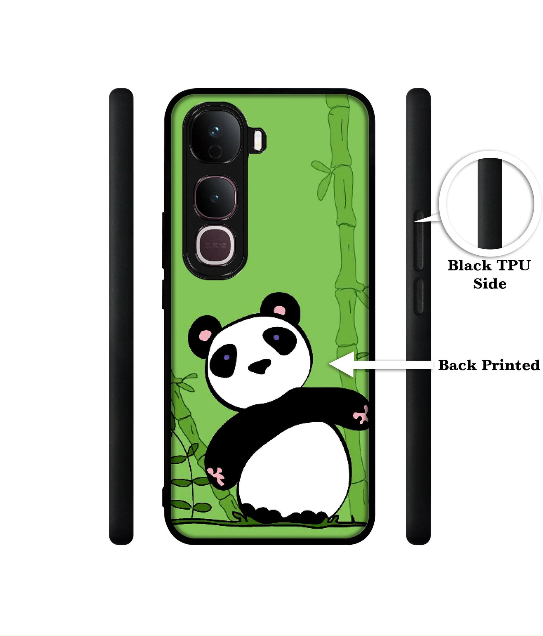 Panda with Bamboo Designer 2D Printed Back Case Cover for Vivo Y400 Pro 5G