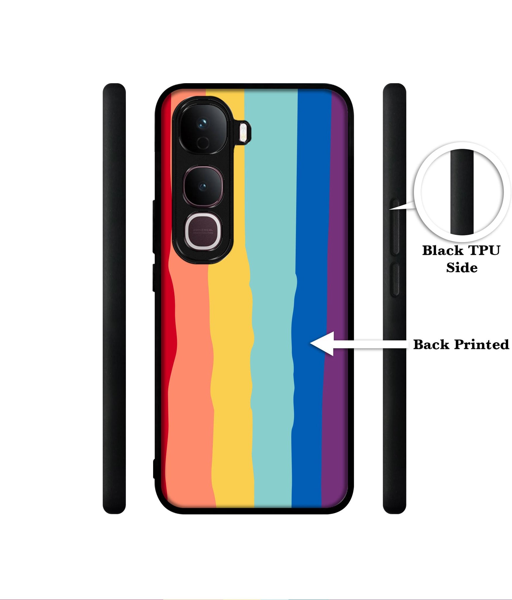 Rainbow Designer 2D Printed Back Case Cover for Vivo Y400 Pro 5G
