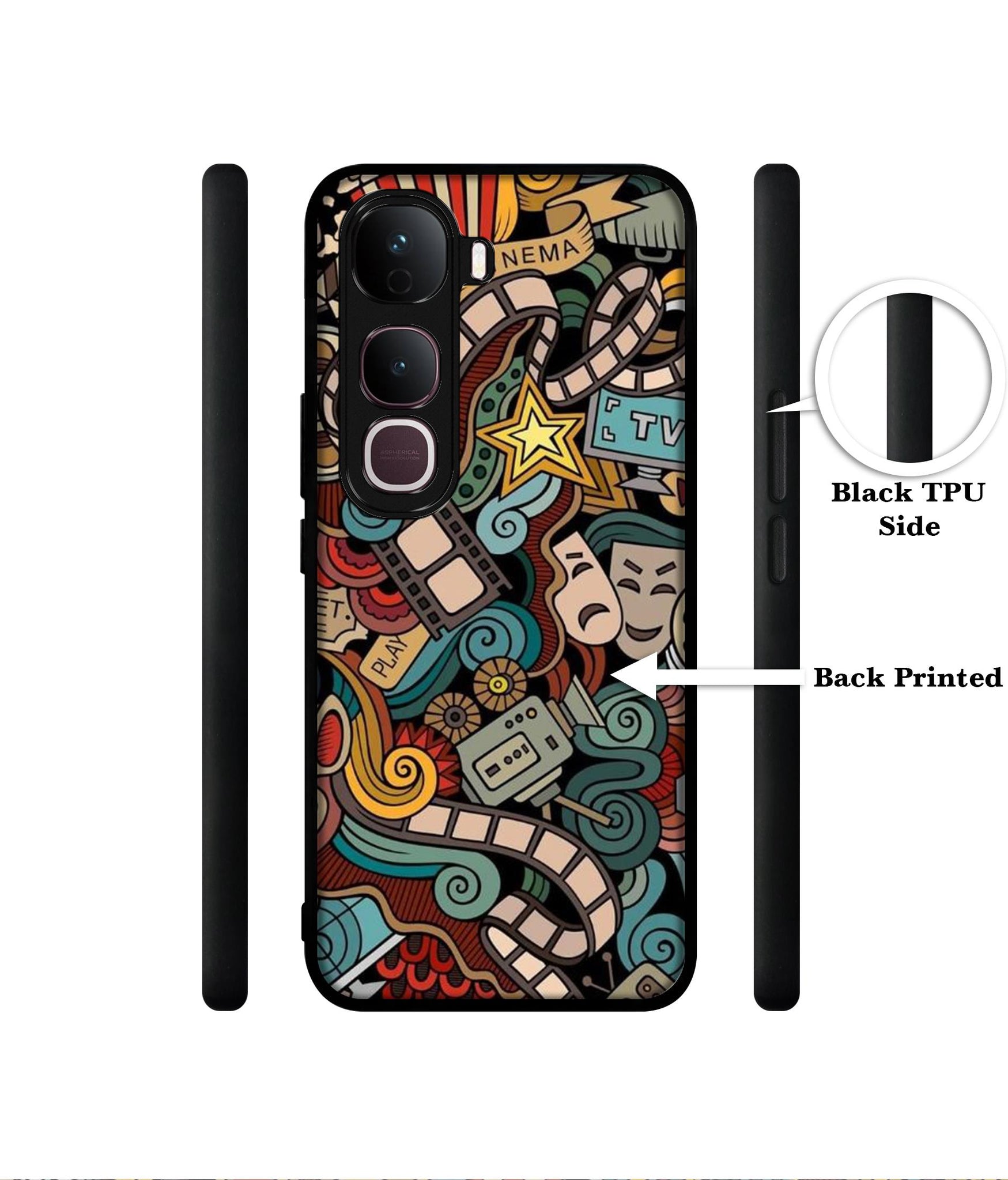 Movies Designer 2D Printed Back Case Cover for Vivo Y400 Pro 5G
