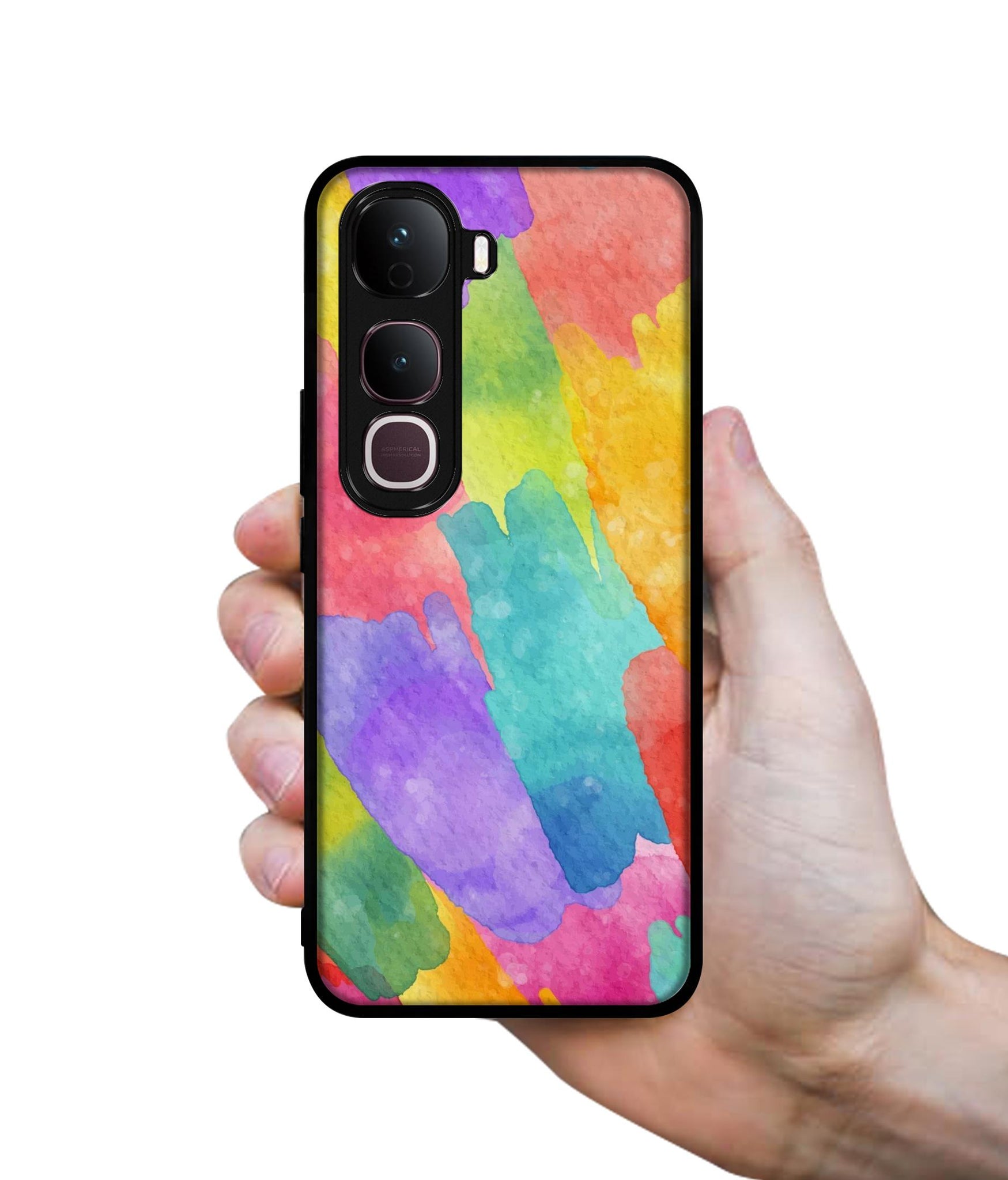 Water Paint Colorful Abstract Designer 2D Printed Back Case Cover for Vivo Y400 Pro 5G