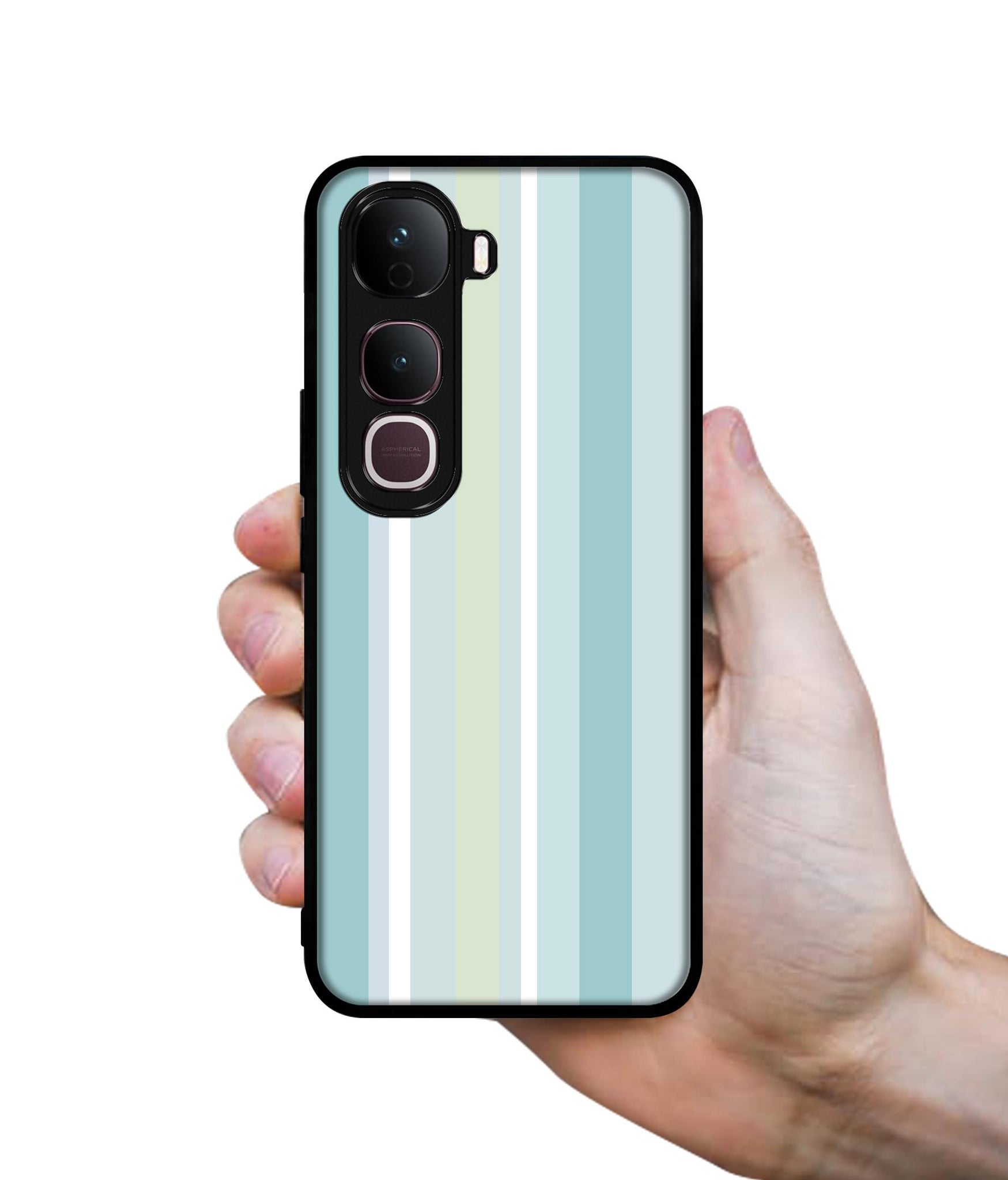 Light Green Stripes Designer 2D Printed Back Case Cover for Vivo Y400 Pro 5G