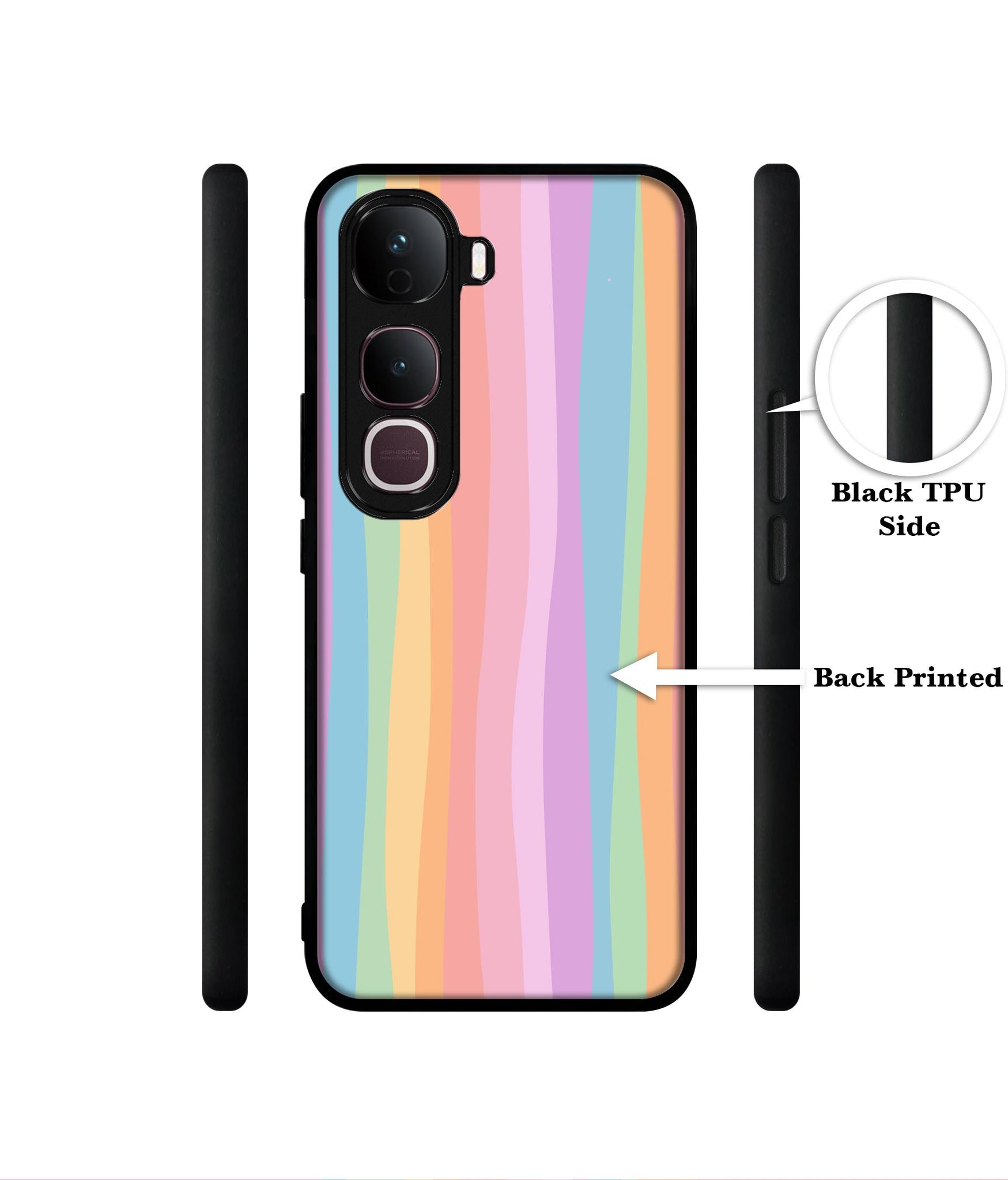 Cool Rainbow Designer 2D Printed Back Case Cover for Vivo Y400 Pro 5G