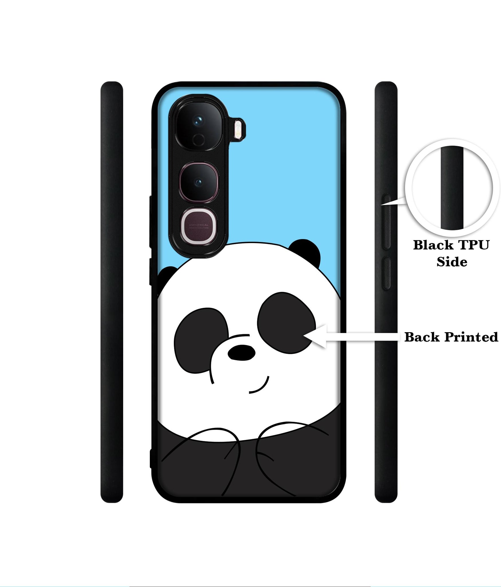 Cute Panda Designer 2D Printed Back Case Cover for Vivo Y400 Pro 5G