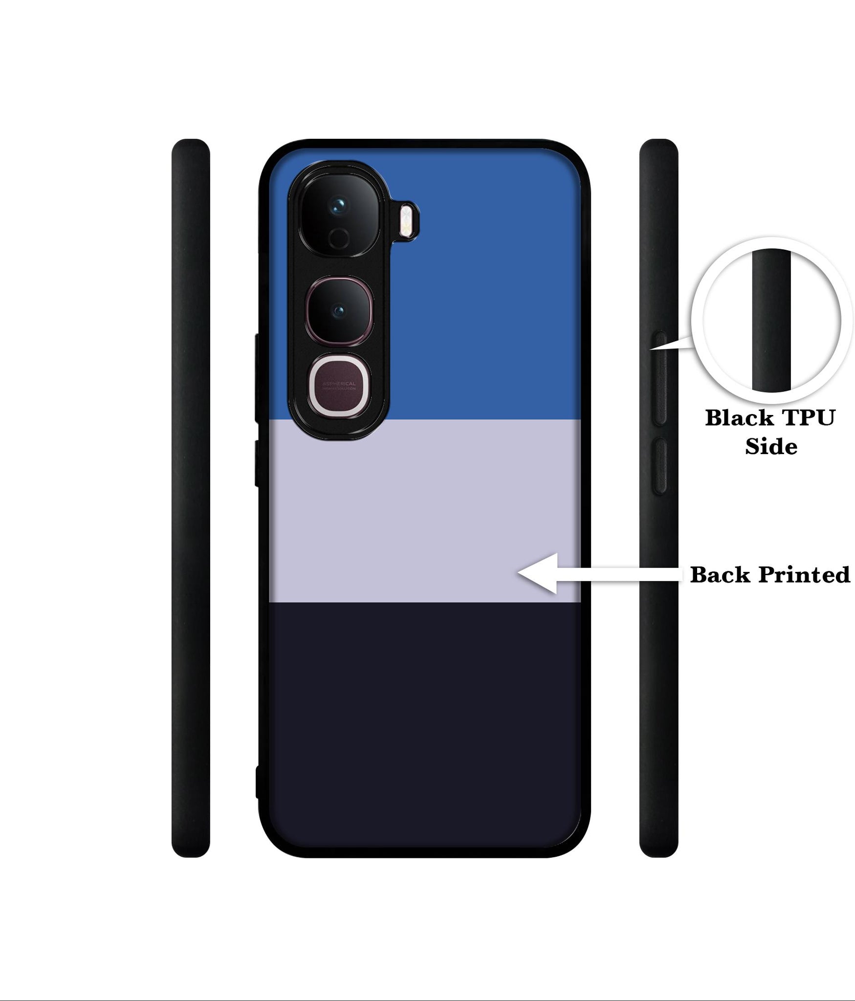 Three Color Stripes Designer 2D Printed Back Case Cover for Vivo Y400 Pro 5G