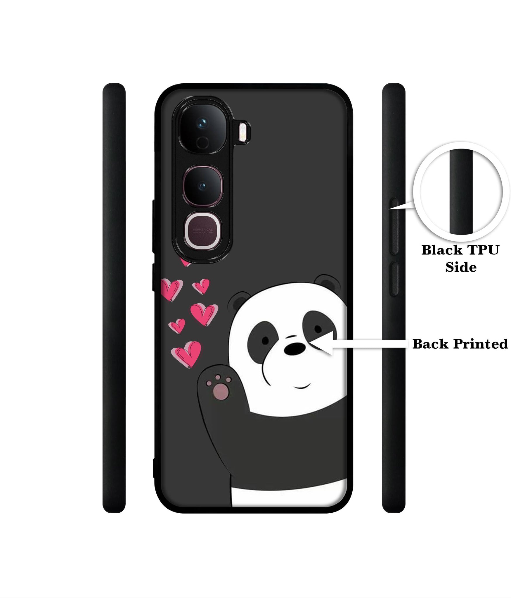 Love Panda Designer 2D Printed Back Case Cover for Vivo Y400 Pro 5G