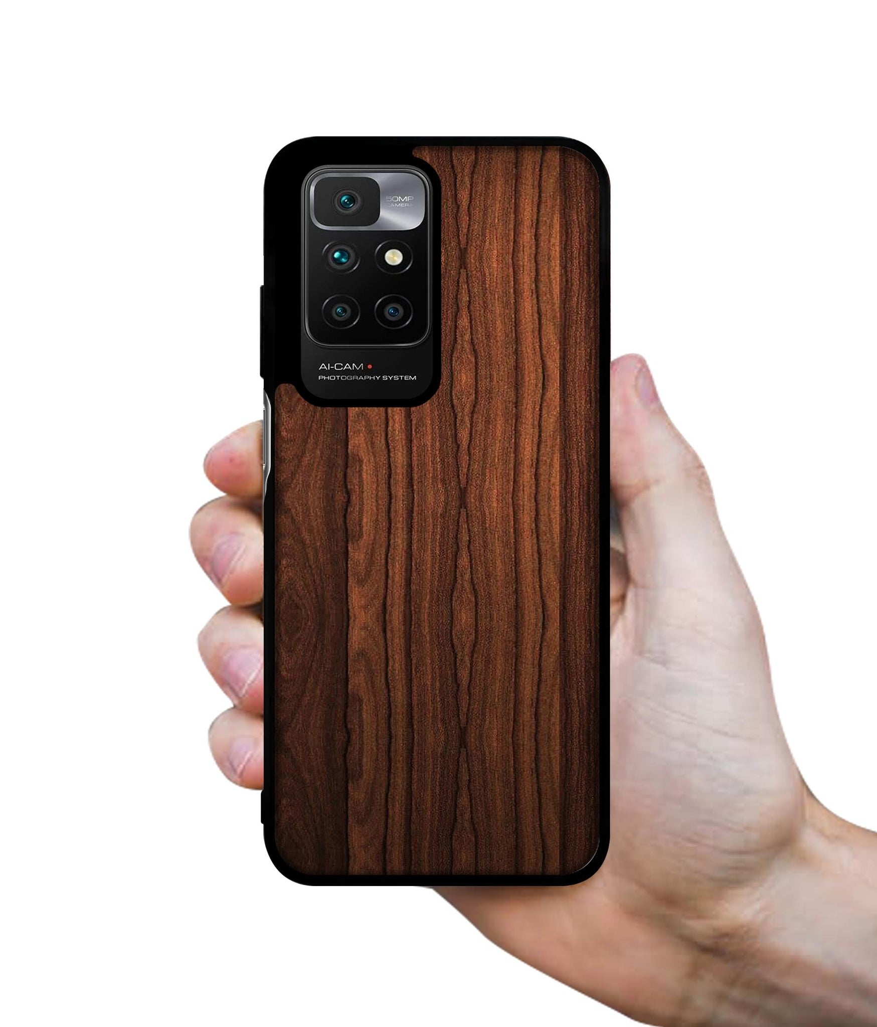 Brown Wooden Texture Designer 2D Printed Back Case Cover for Mi Redmi 10 4G