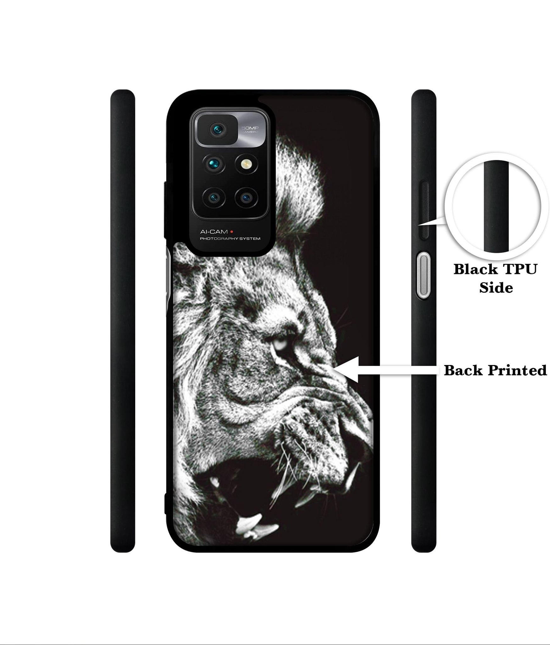 Angry Lion Designer 2D Printed Back Case Cover for Mi Redmi 10 4G