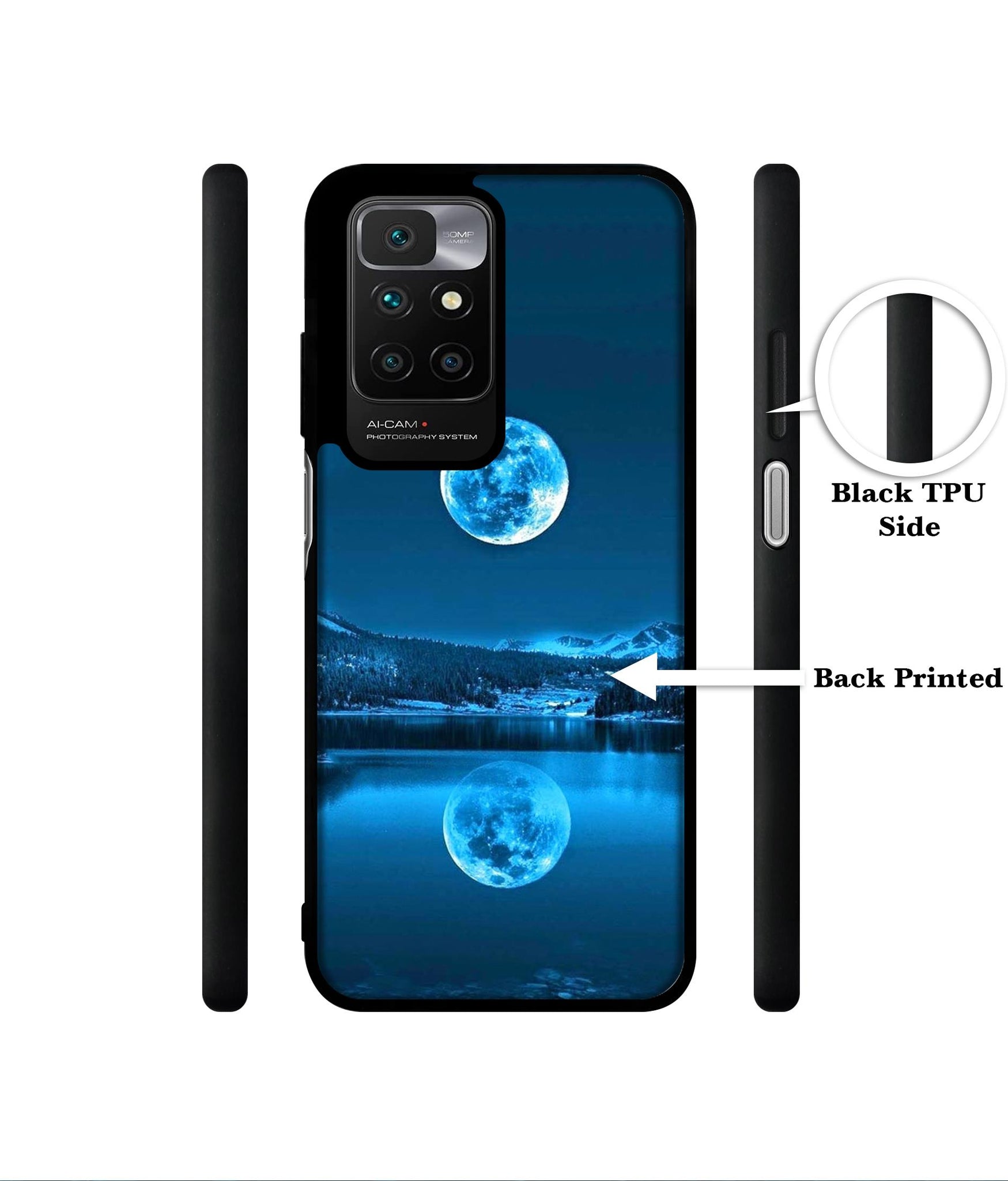 Awesome Moon Designer 2D Printed Back Case Cover for Mi Redmi 10 4G