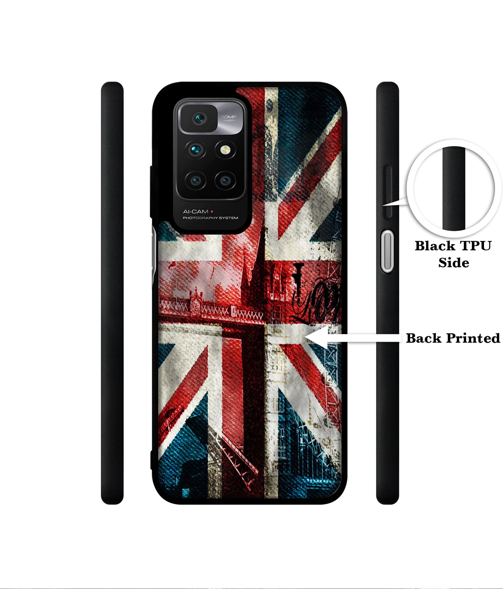 London Flag wallpaper Designer 2D Printed Back Case Cover for Mi Redmi 10 4G