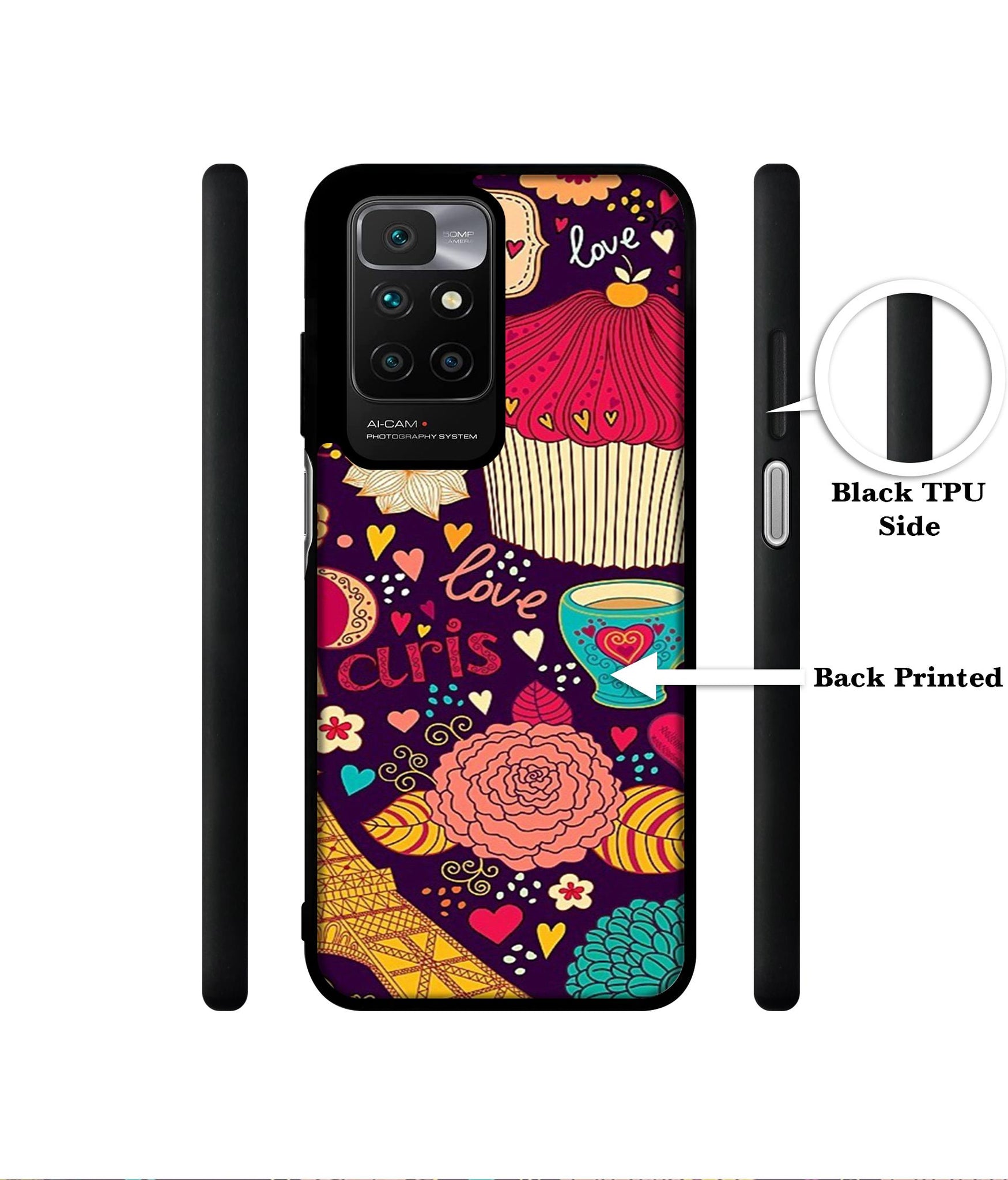 Paris Flower Love Designer 2D Printed Back Case Cover for Mi Redmi 10 4G