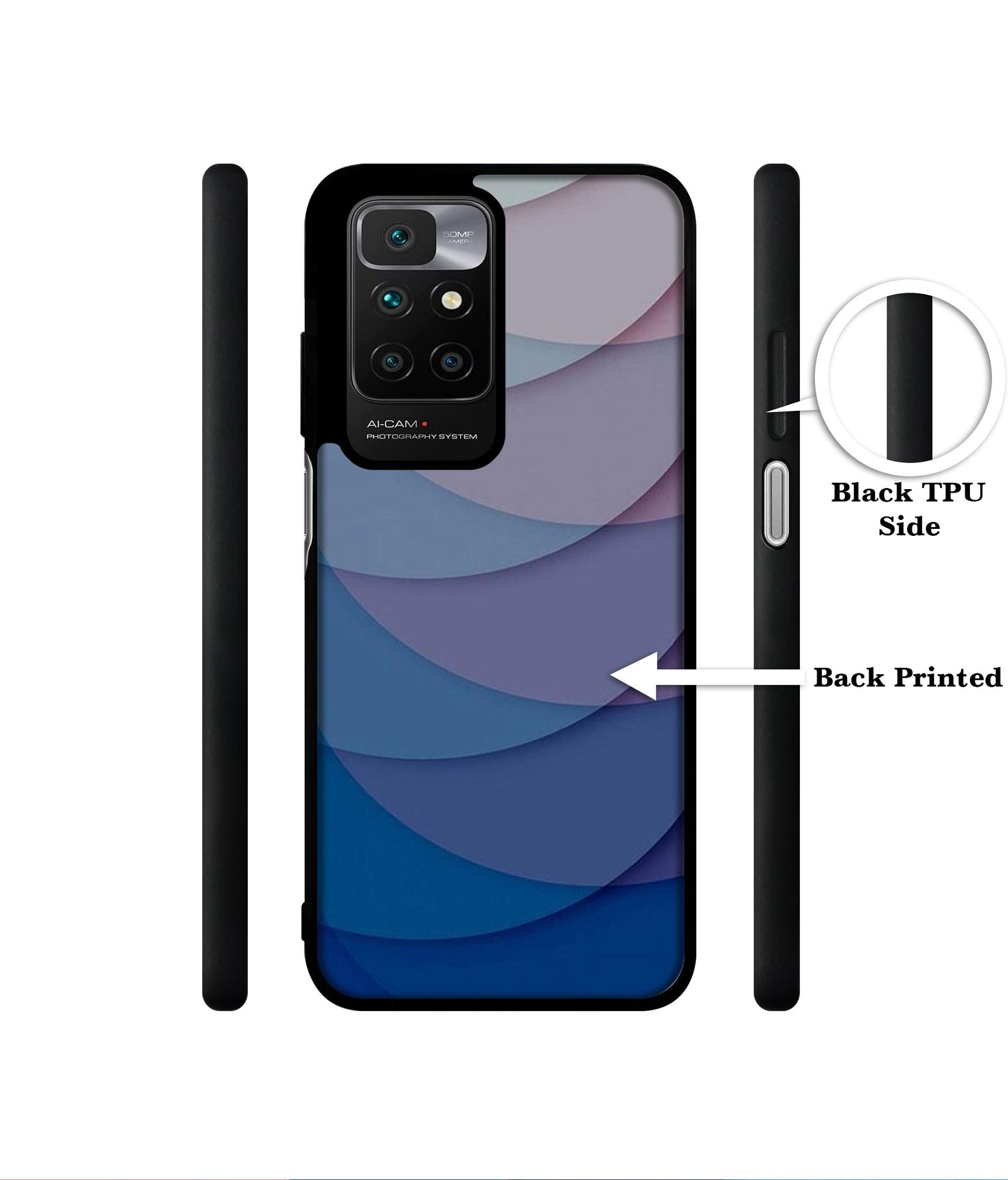 Waves Pattern Print Designer 2D Printed Back Case Cover for Mi Redmi 10 4G