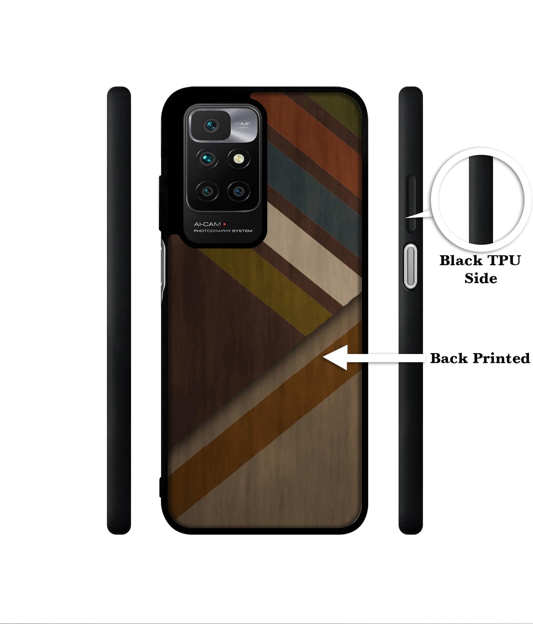 Colorful Wooden Pattern Designer 2D Printed Back Case Cover for Mi Redmi 10 4G