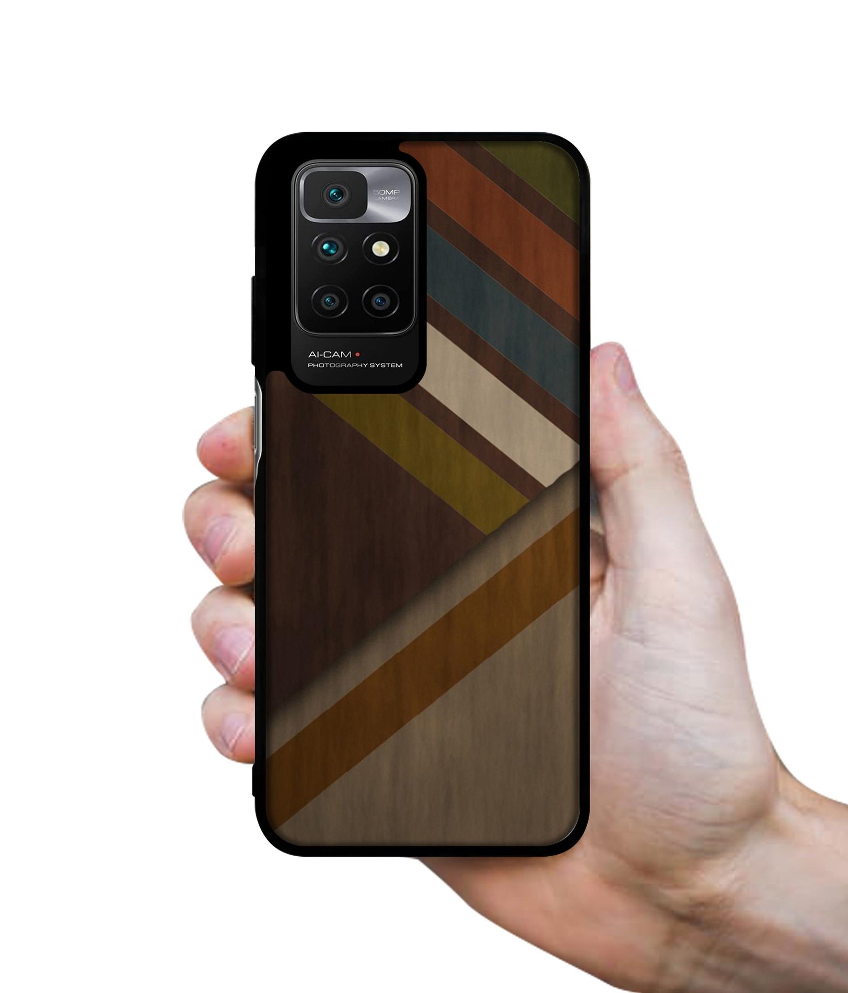 Colorful Wooden Pattern Designer 2D Printed Back Case Cover for Mi Redmi 10 4G