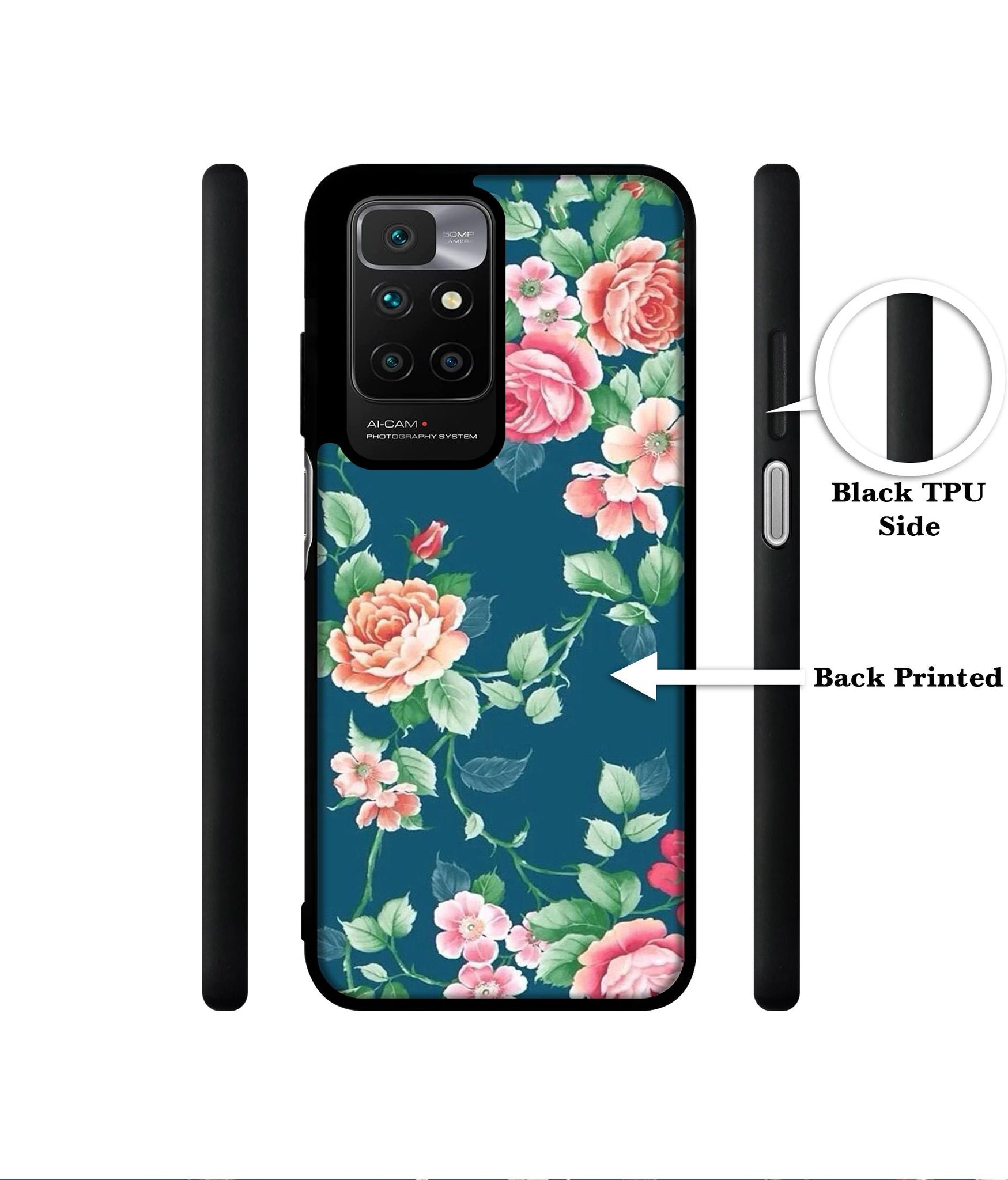 Vintage Floral Designer 2D Printed Back Case Cover for Mi Redmi 10 4G