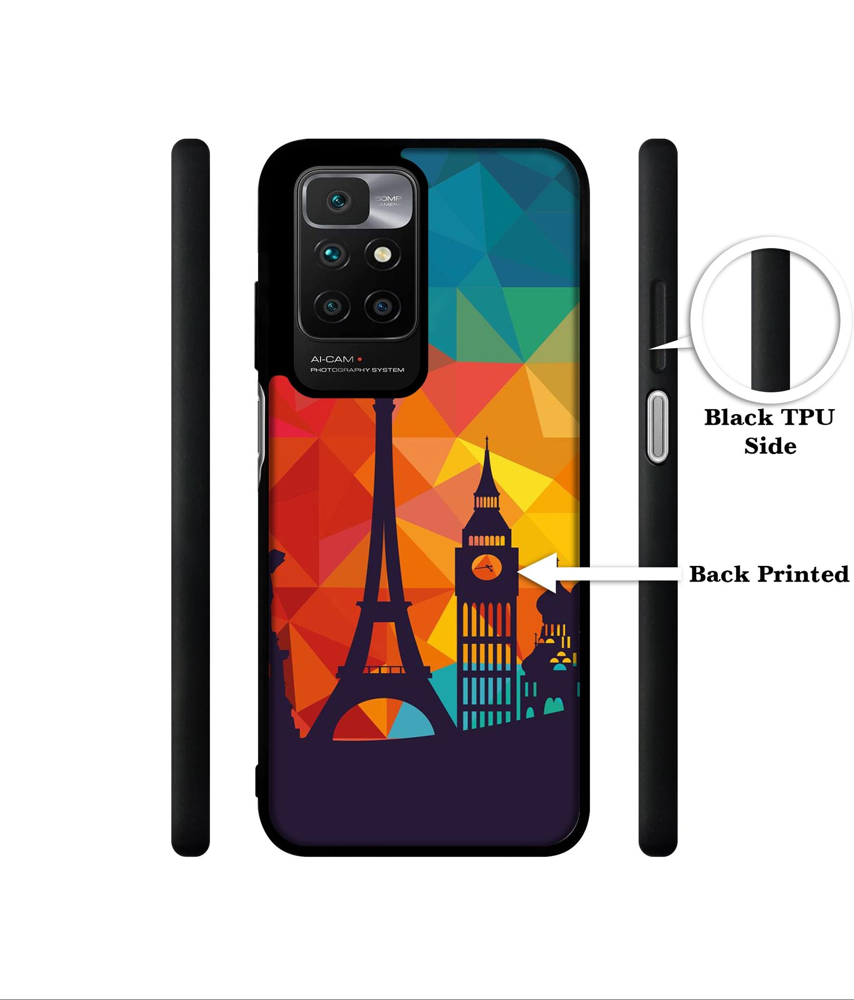 Colored Paris Designer 2D Printed Back Case Cover for Mi Redmi 10 4G