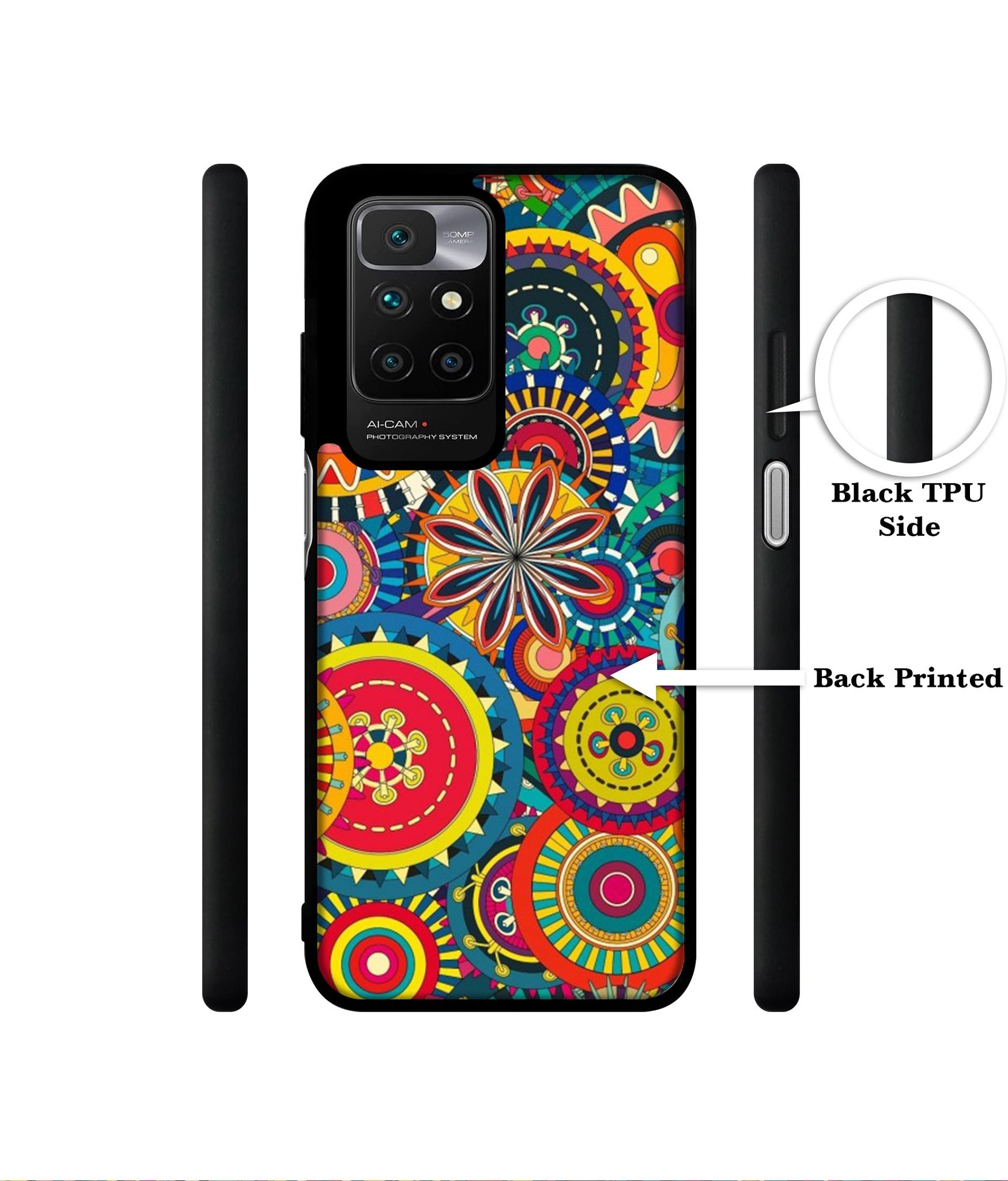 Ring Pattern Print Designer 2D Printed Back Case Cover for Mi Redmi 10 4G