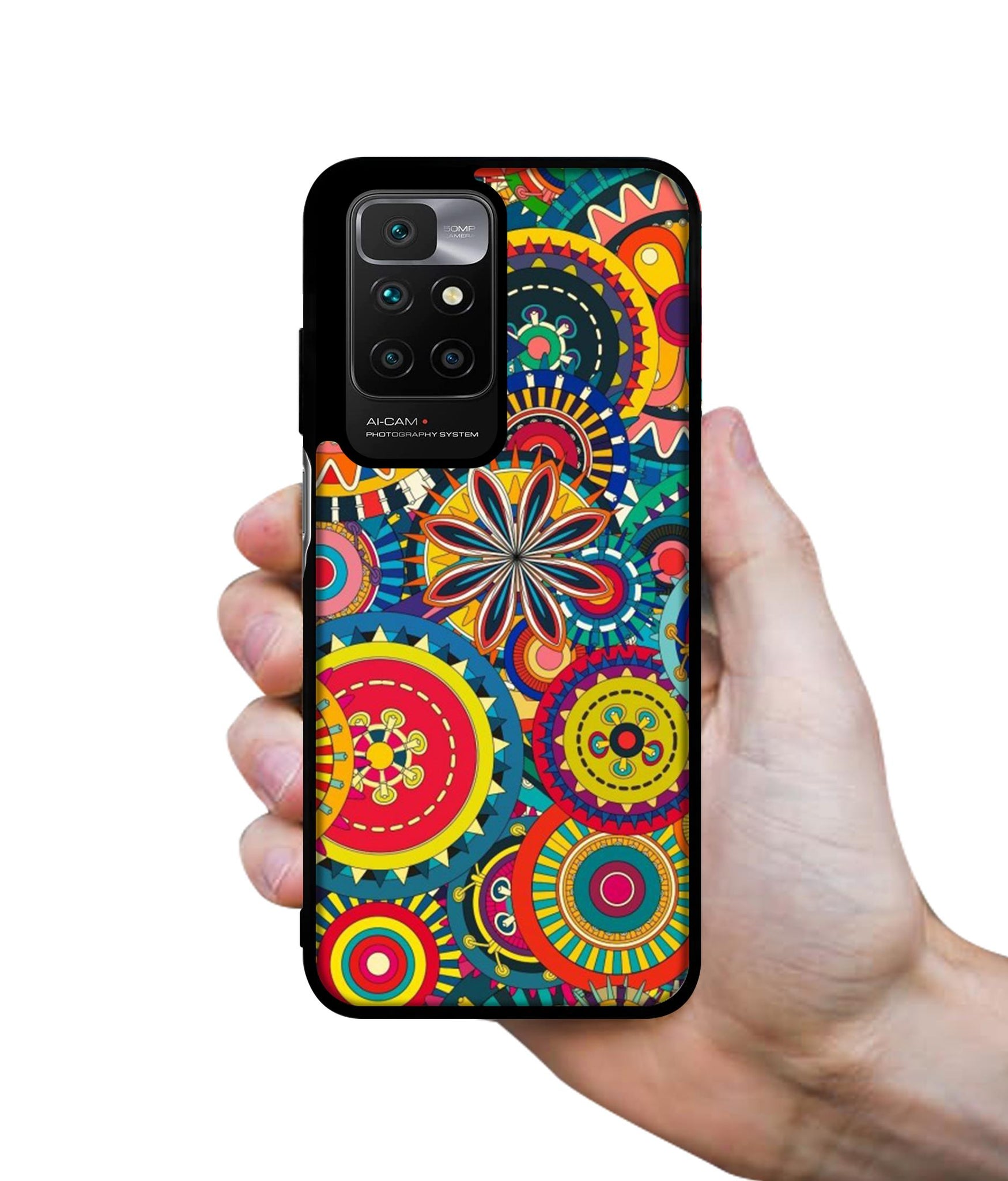 Ring Pattern Print Designer 2D Printed Back Case Cover for Mi Redmi 10 4G