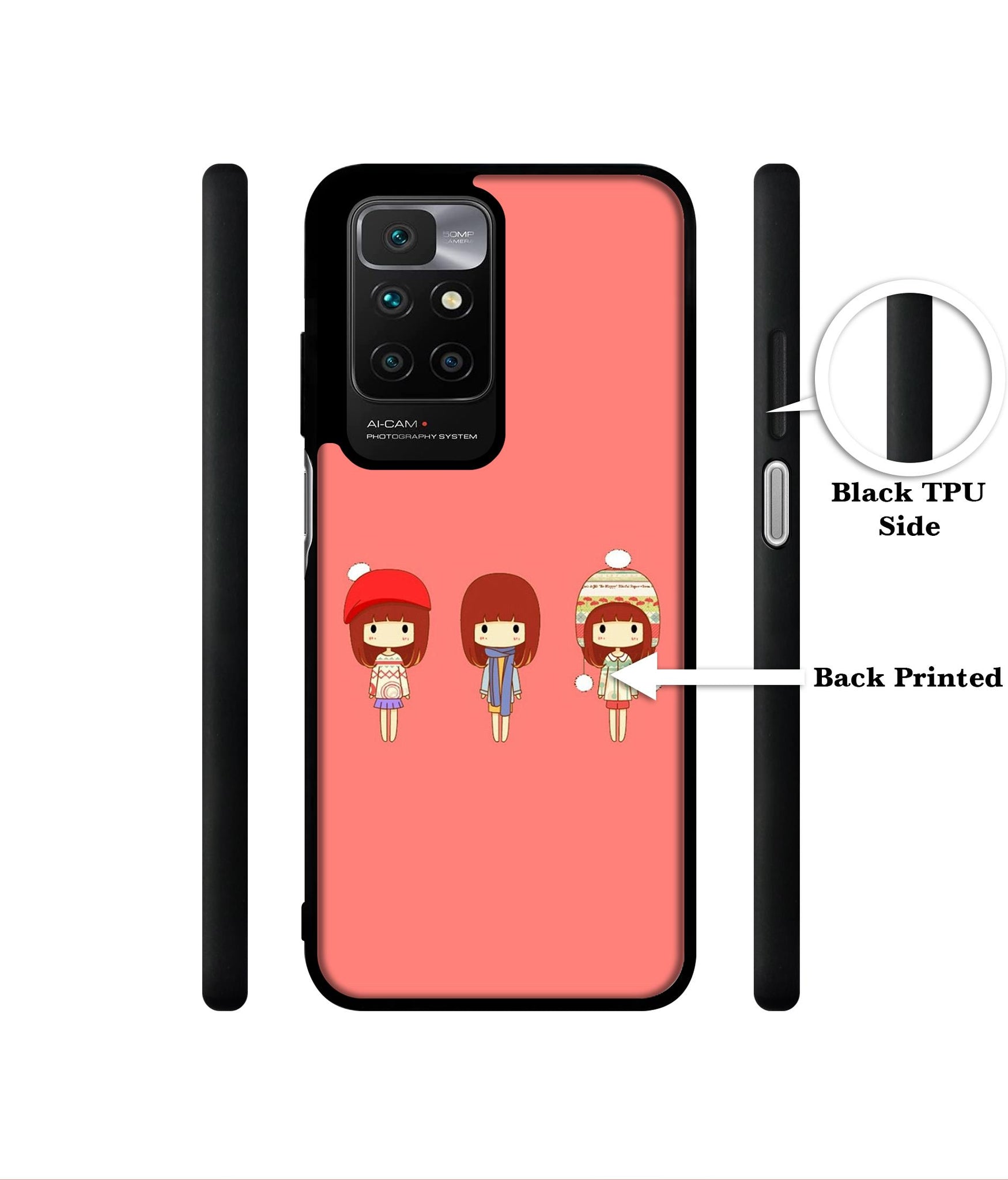 Cute Girls Designer 2D Printed Back Case Cover for Mi Redmi 10 4G