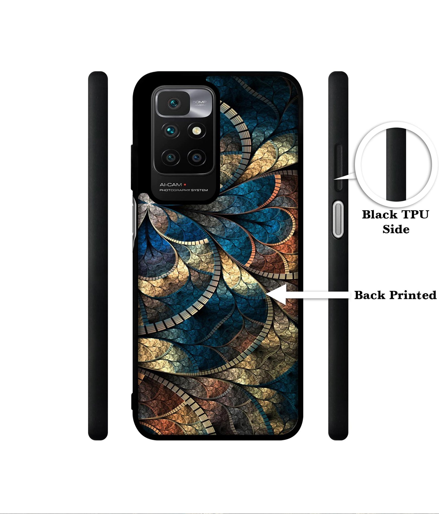 Fractional Pattern Designer 2D Printed Back Case Cover for Mi Redmi 10 4G