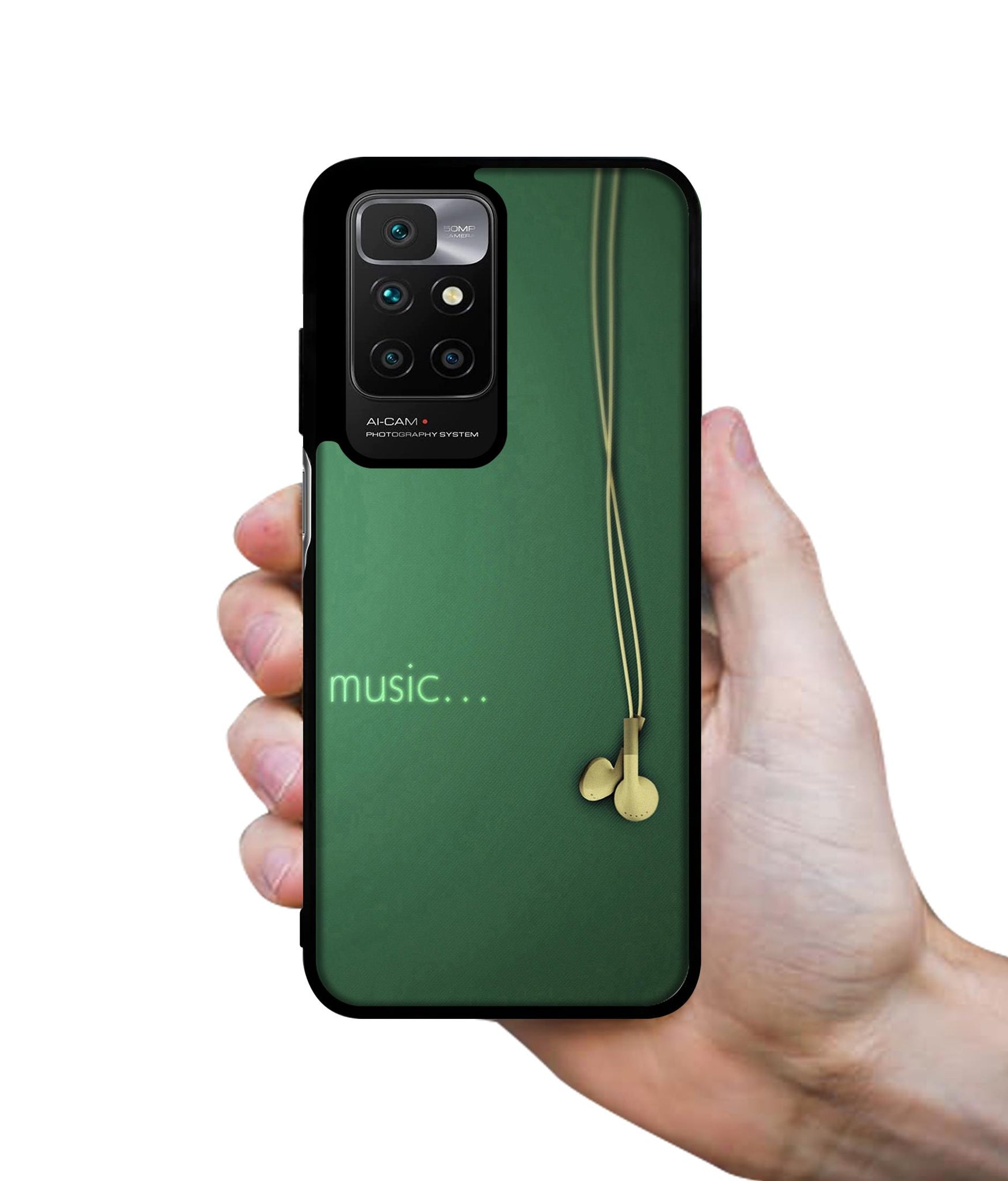 Headphone Music Designer 2D Printed Back Case Cover for Mi Redmi 10 4G