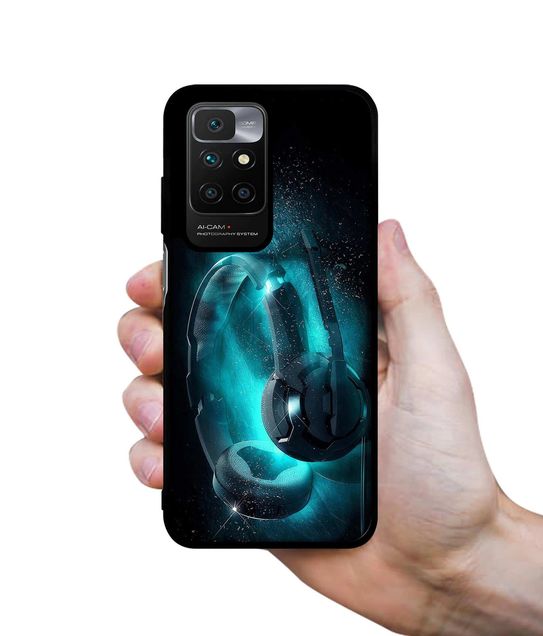 Cool Headphone Designer 2D Printed Back Case Cover for Mi Redmi 10 4G