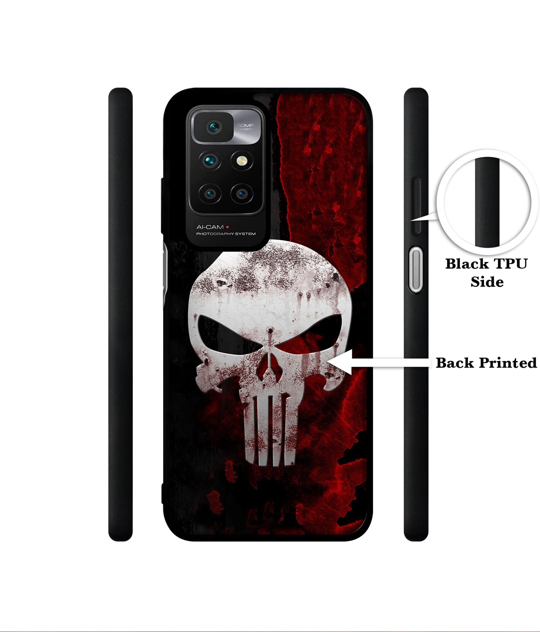Punisher Skull Designer 2D Printed Back Case Cover for Mi Redmi 10 4G