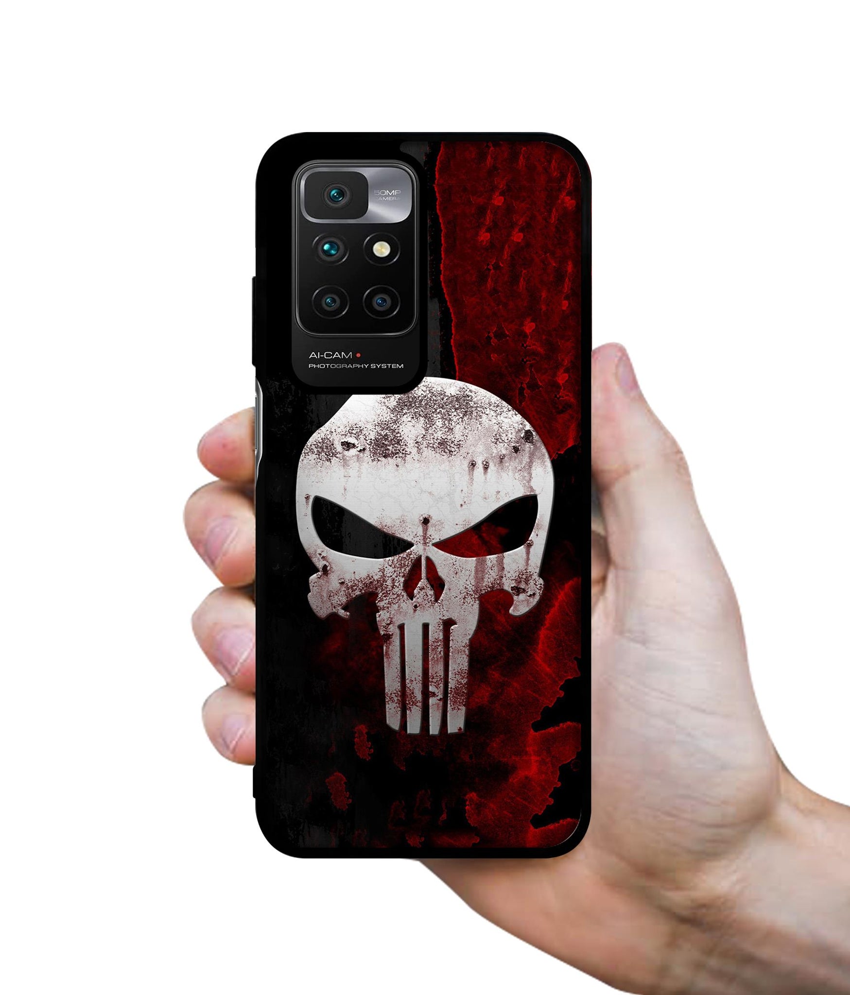 Punisher Skull Designer 2D Printed Back Case Cover for Mi Redmi 10 4G
