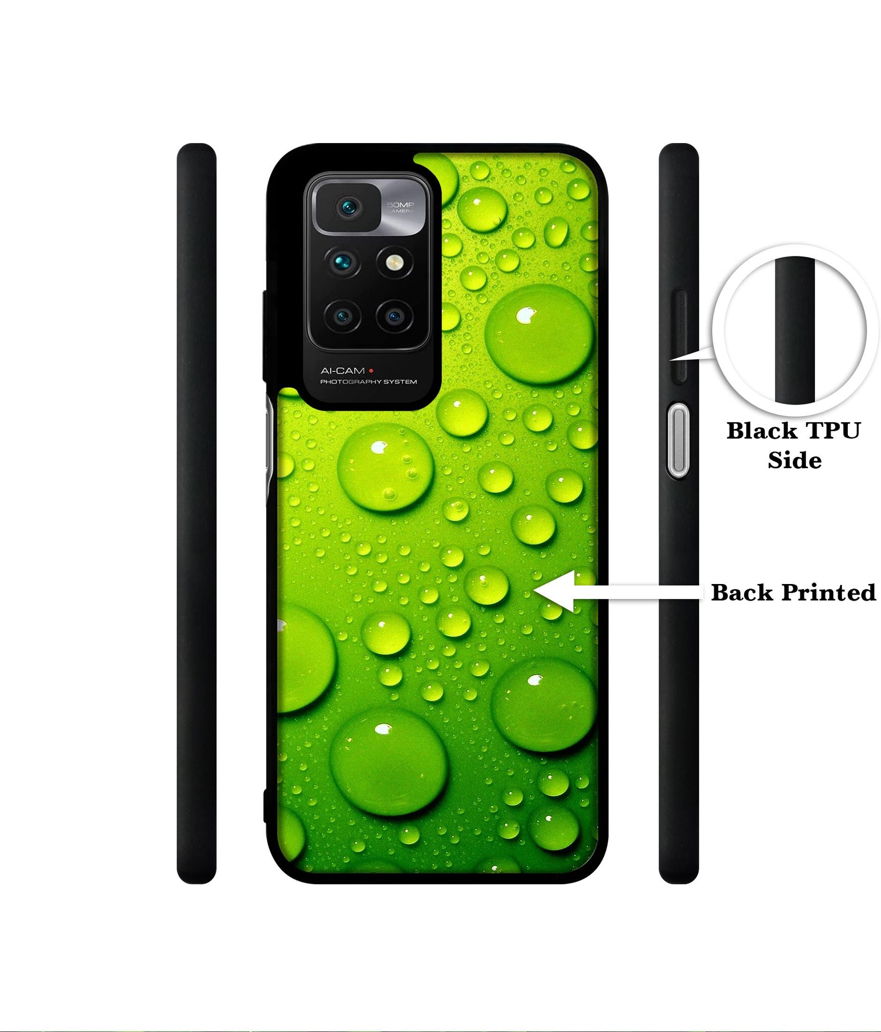 Green Bubbles Designer 2D Printed Back Case Cover for Mi Redmi 10 4G