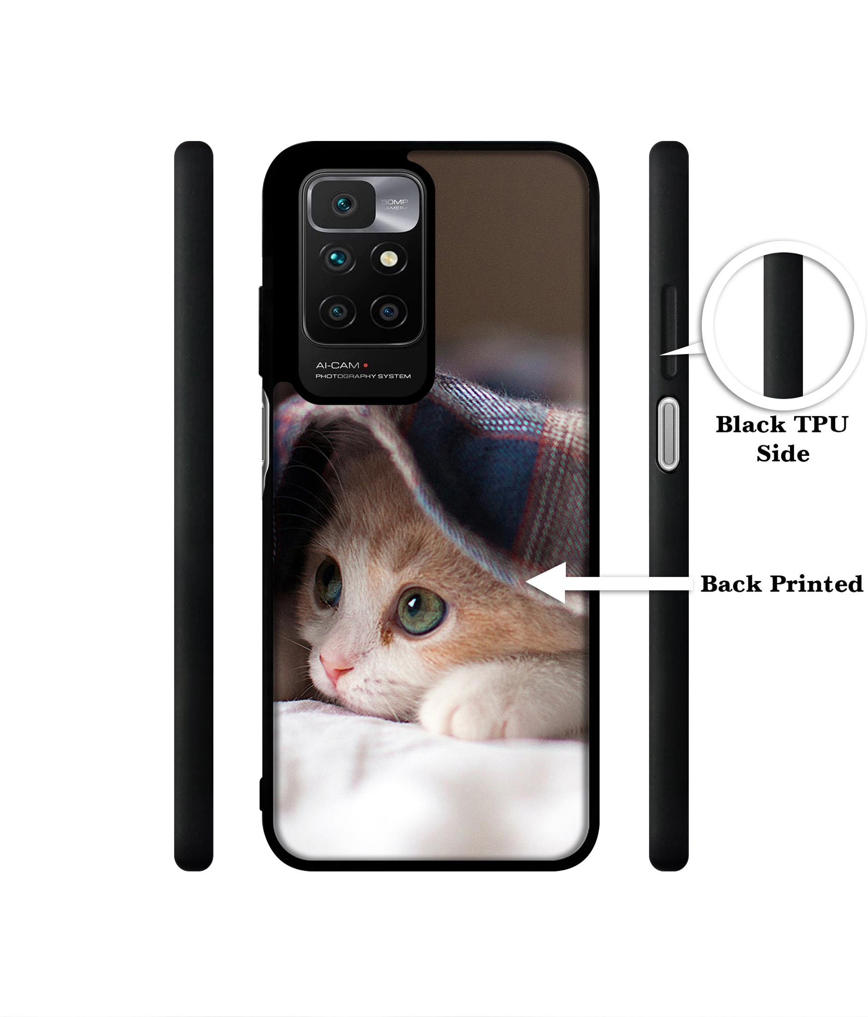 Sleepy Kitten Designer 2D Printed Back Case Cover for Mi Redmi 10 4G