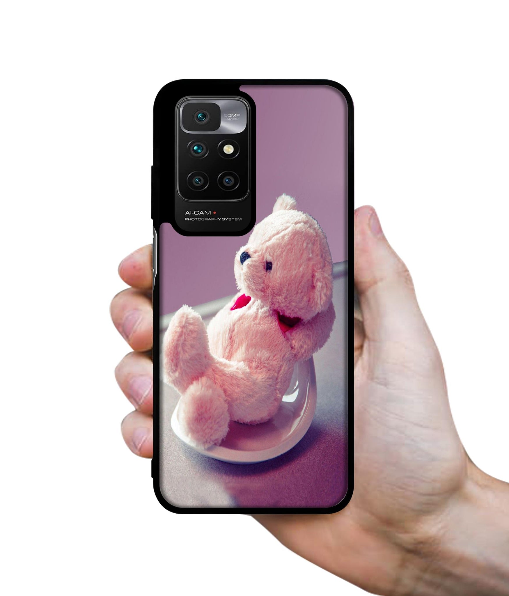 Cute Teddy Bear Designer 2D Printed Back Case Cover for Mi Redmi 10 4G