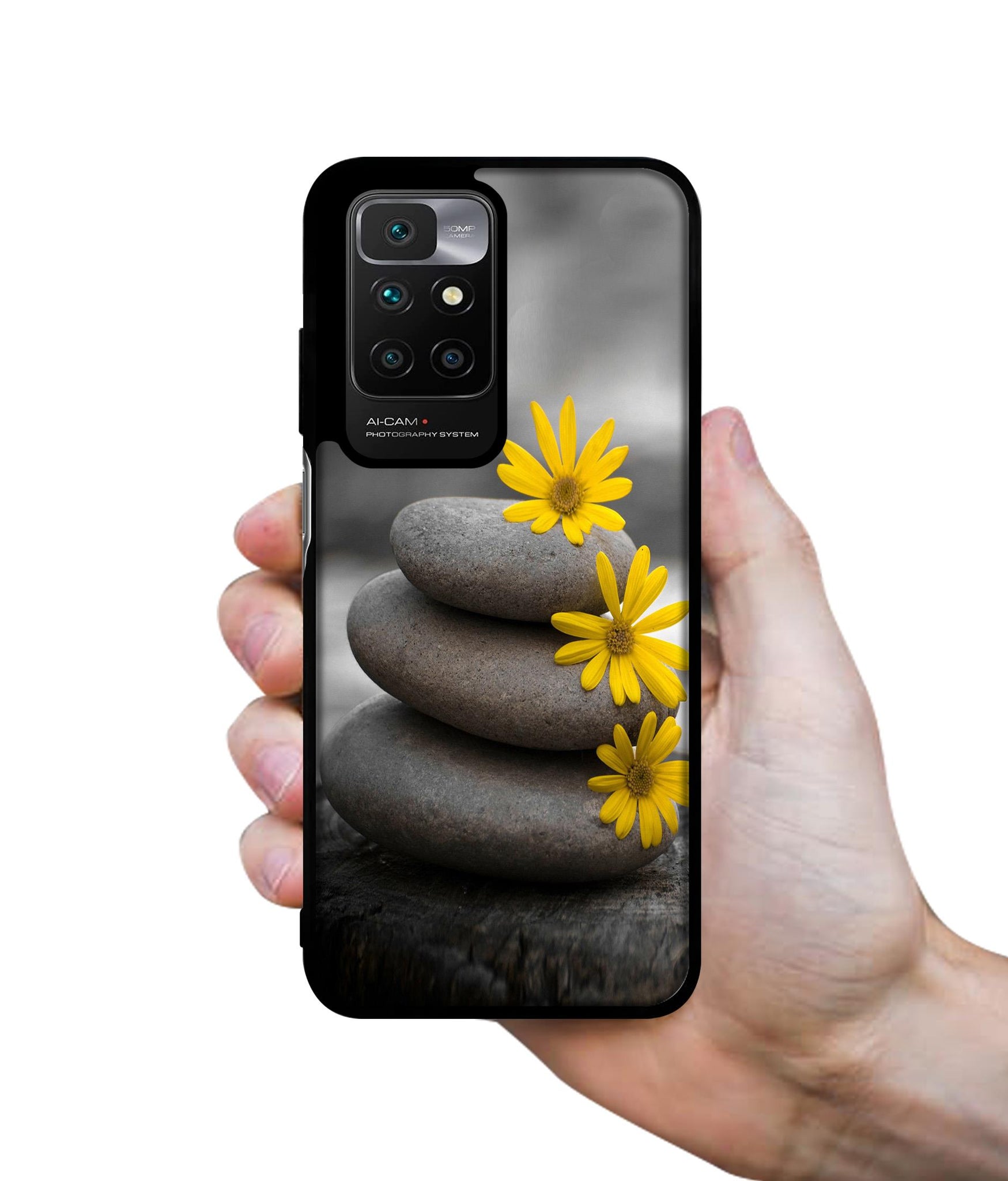 Stones And Flower Designer 2D Printed Back Case Cover for Mi Redmi 10 4G