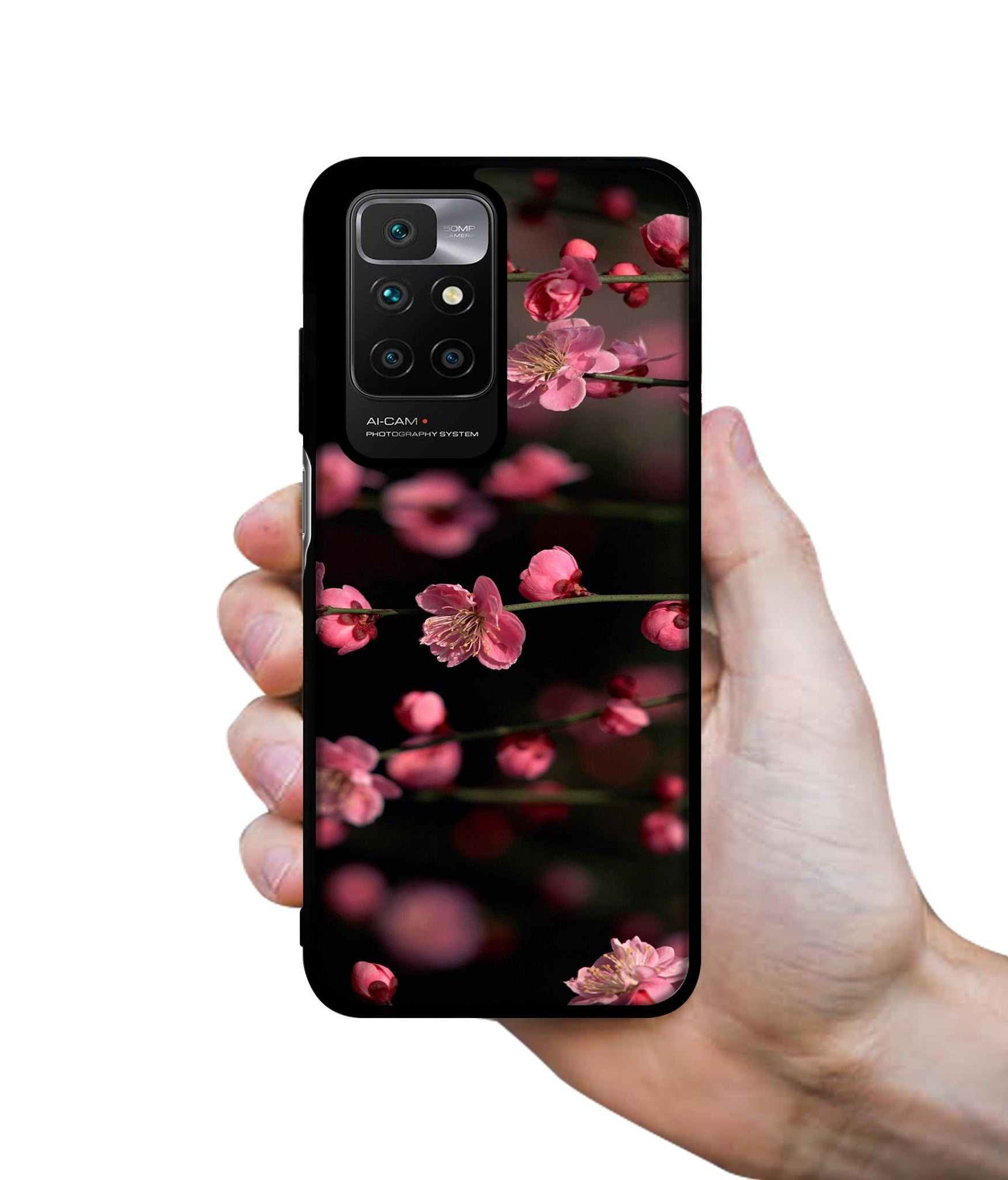 Pink Flowers Designer 2D Printed Back Case Cover for Mi Redmi 10 4G