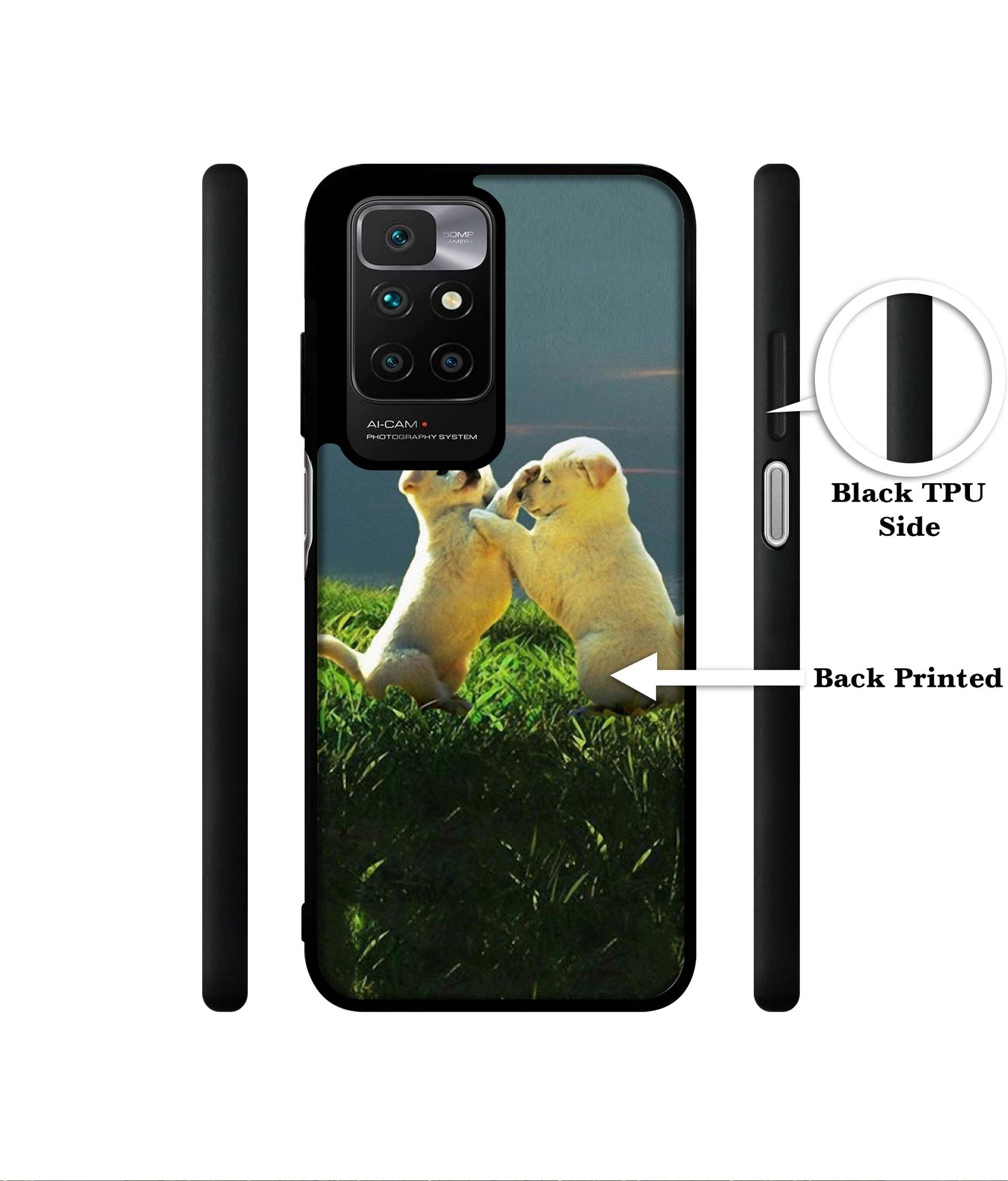 Puppy Couple Sunset Designer 2D Printed Back Case Cover for Mi Redmi 10 4G